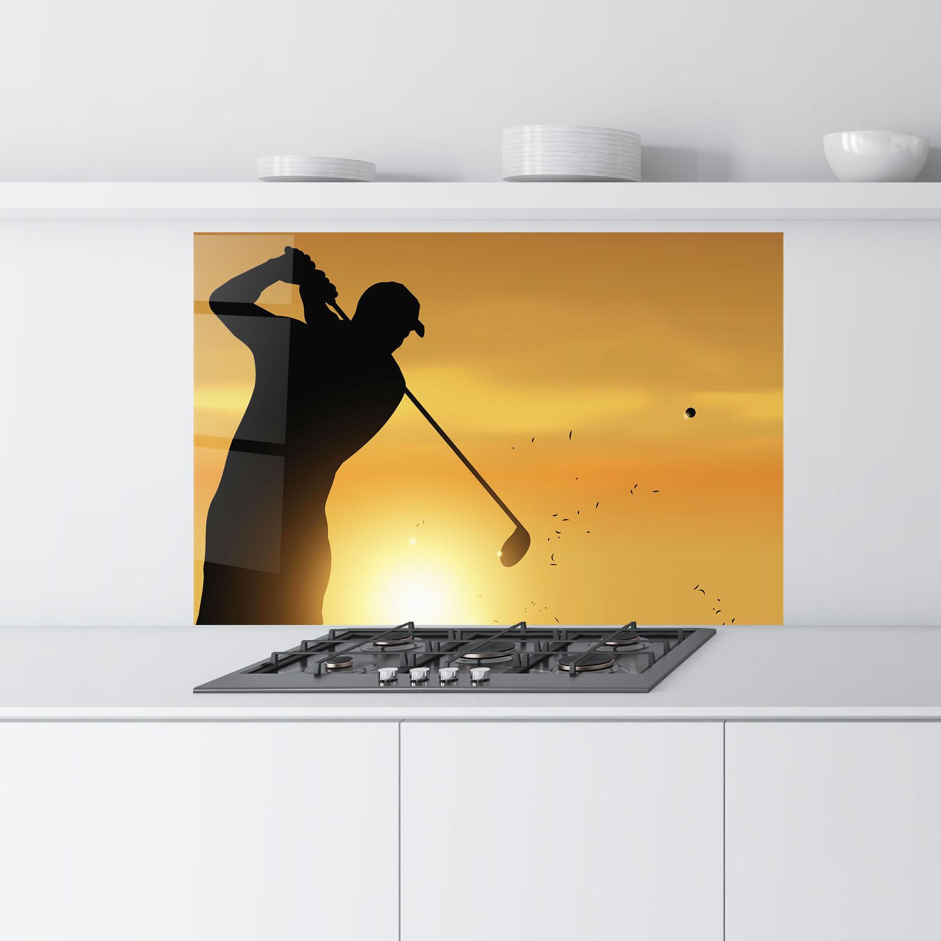 Konyhai üveg hátfal Gold Sunrise mockup 9