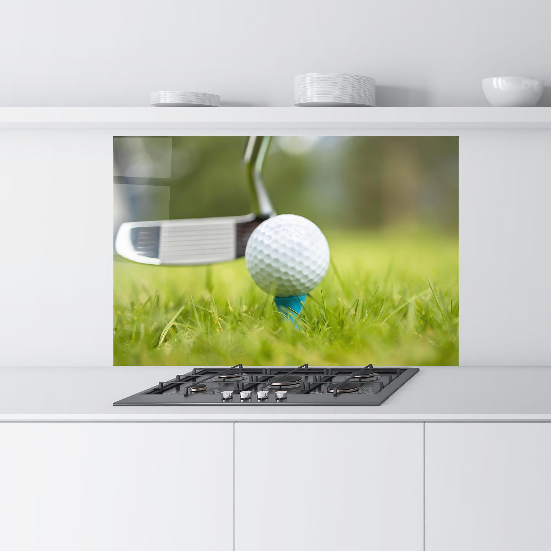 Konyhai üveg hátfal Golf Ball Tee mockup 9