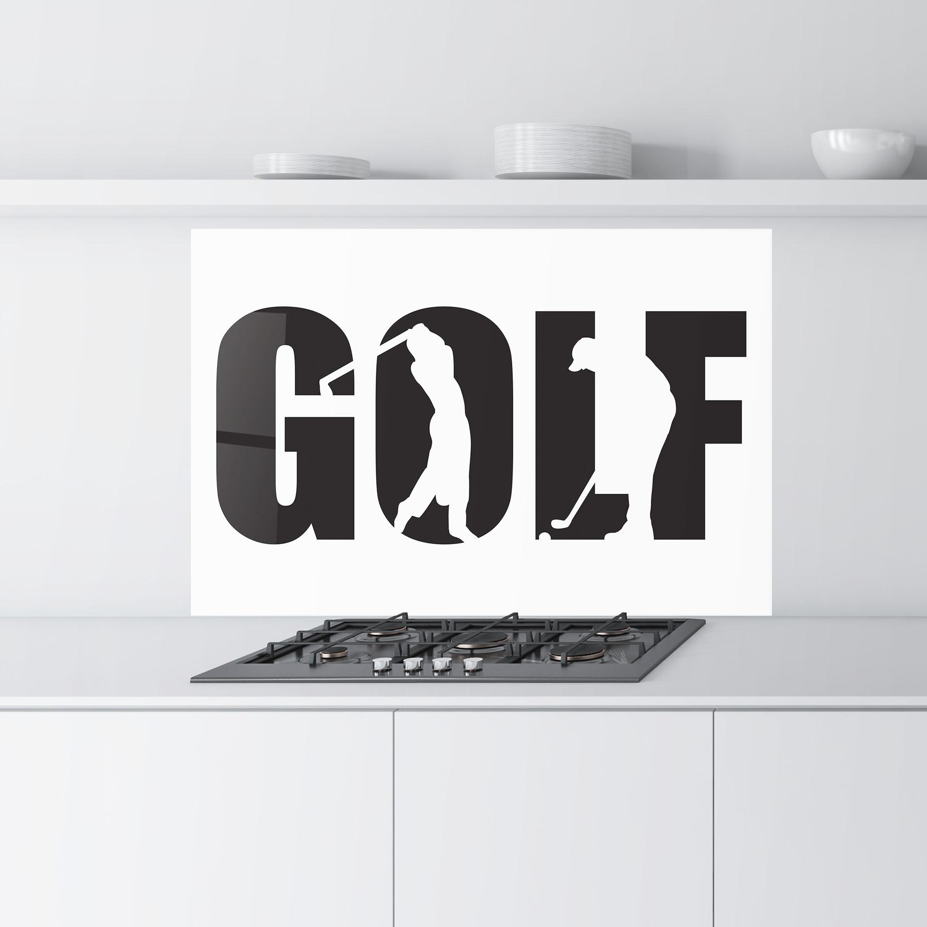 Konyhai üveg hátfal Golf Text Art mockup 9