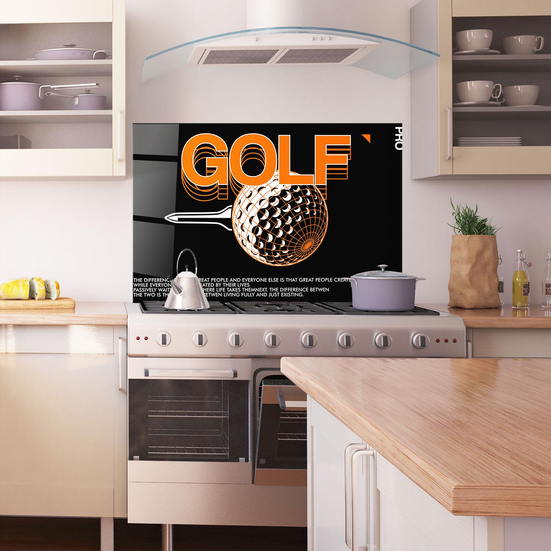 Konyhai üveg hátfal Golf Great People mockup 1