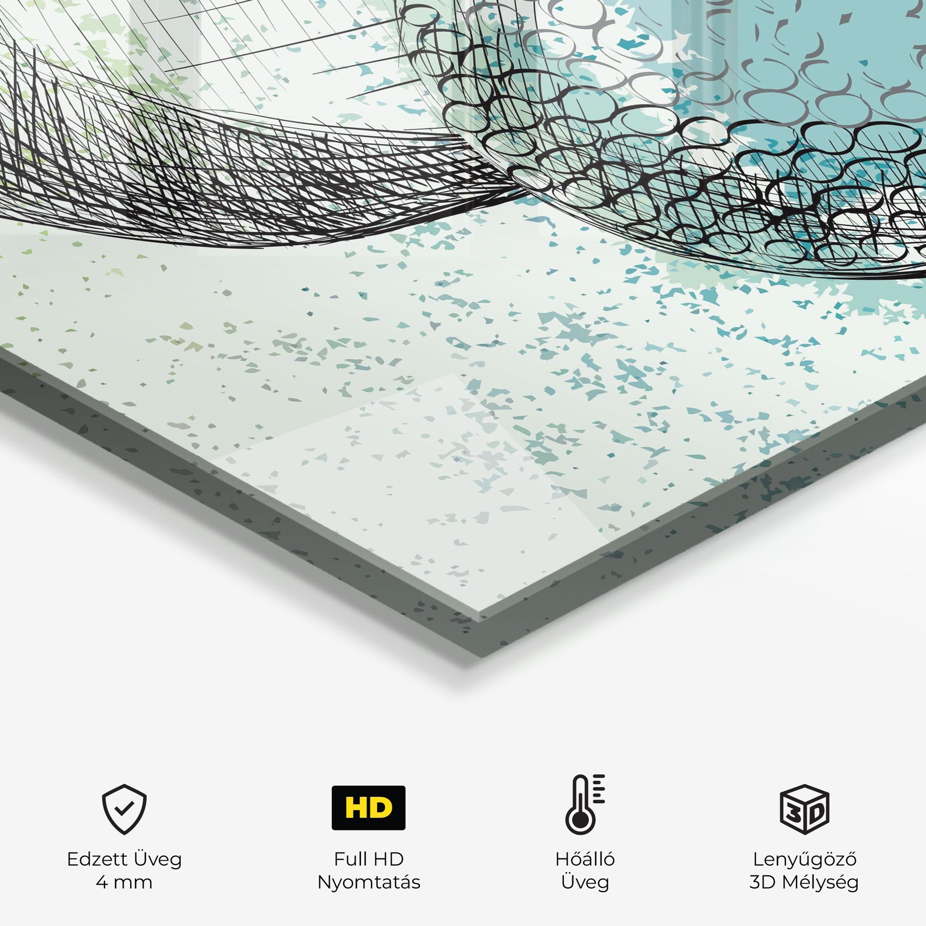 Konyhai üveg hátfal Blue Golf mockup 2