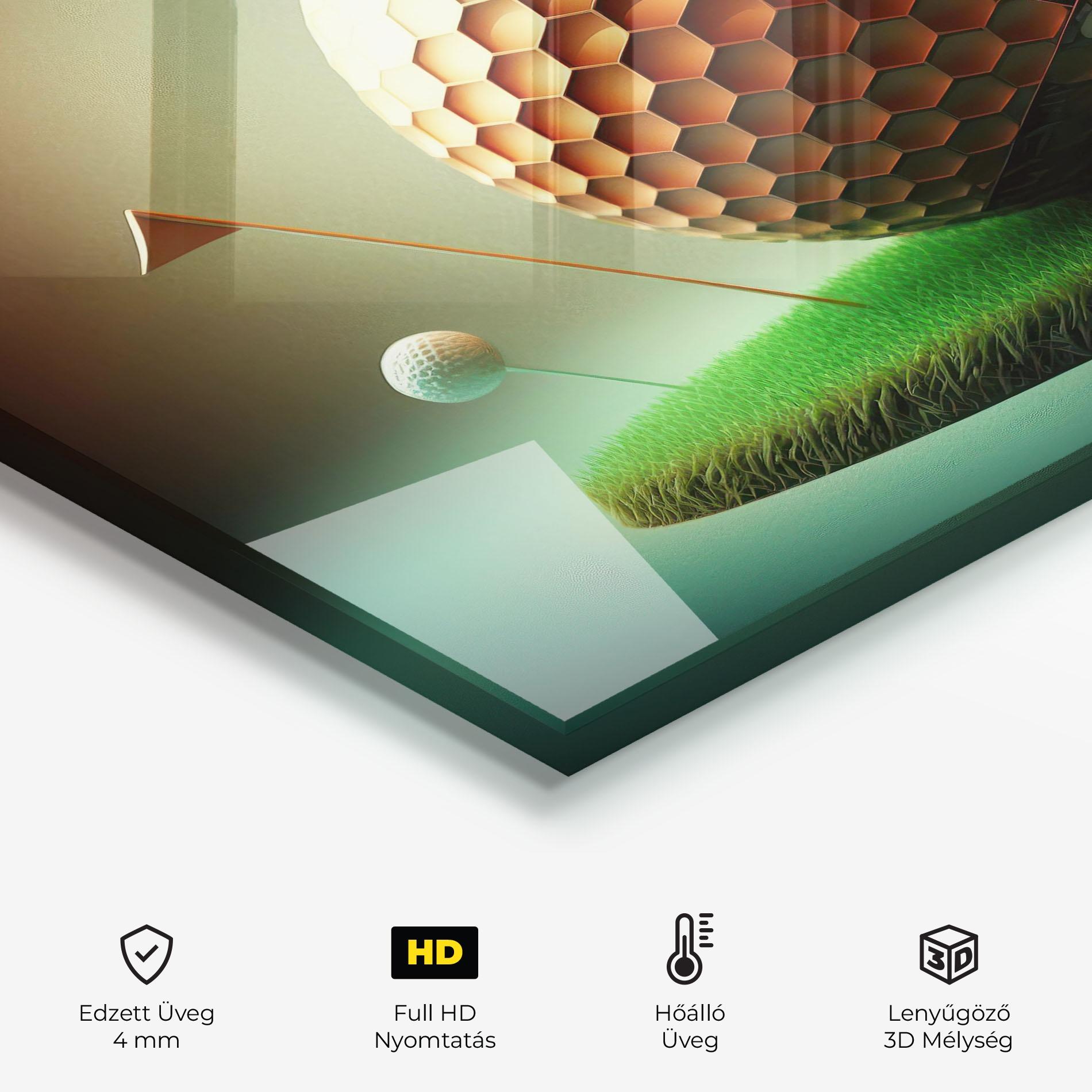 Konyhai üveg hátfal Golf Ball 3d Style mockup 2