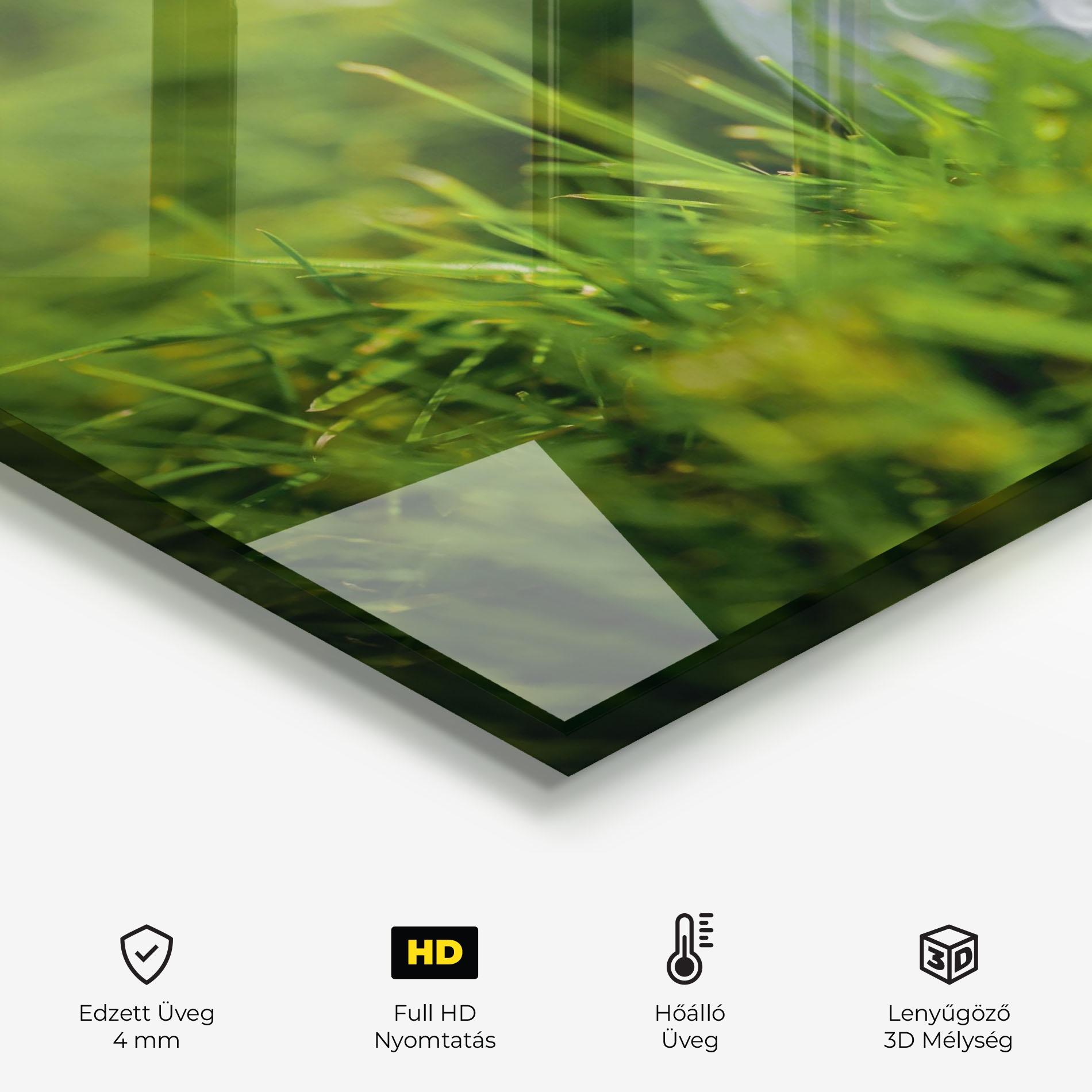 Konyhai üveg hátfal Golf Ball In Grass mockup 2