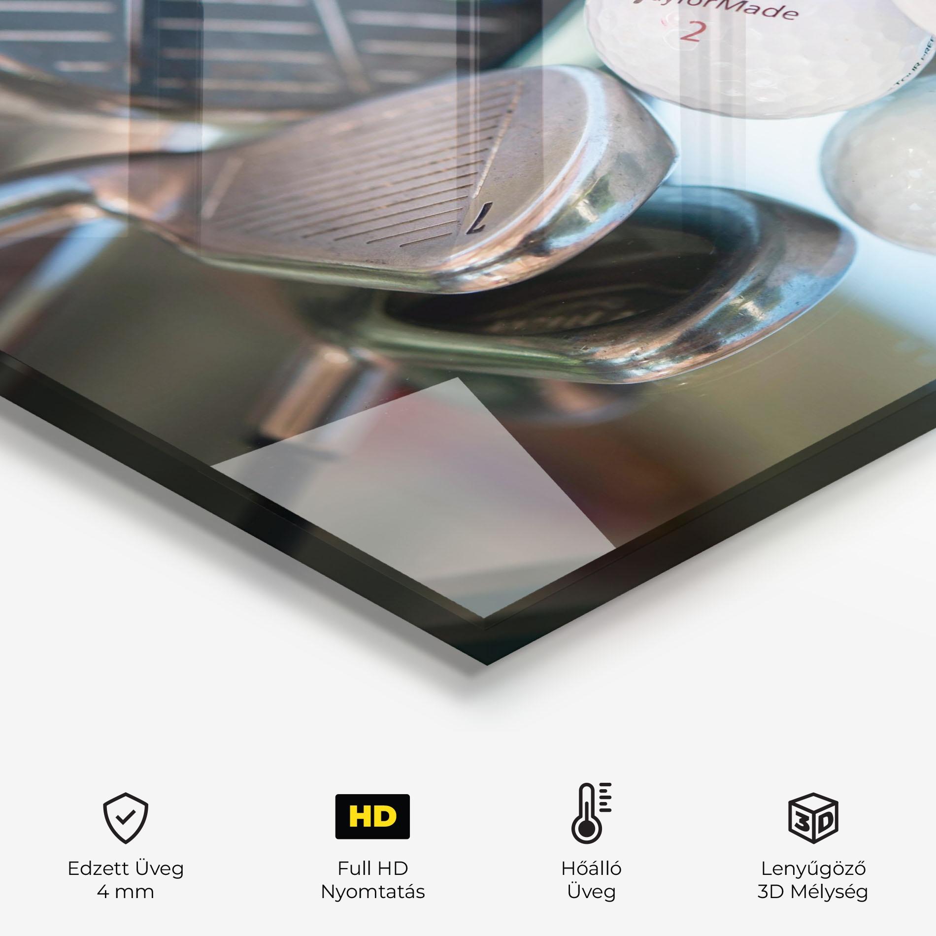 Konyhai üveg hátfal Golf Balls Set mockup 2