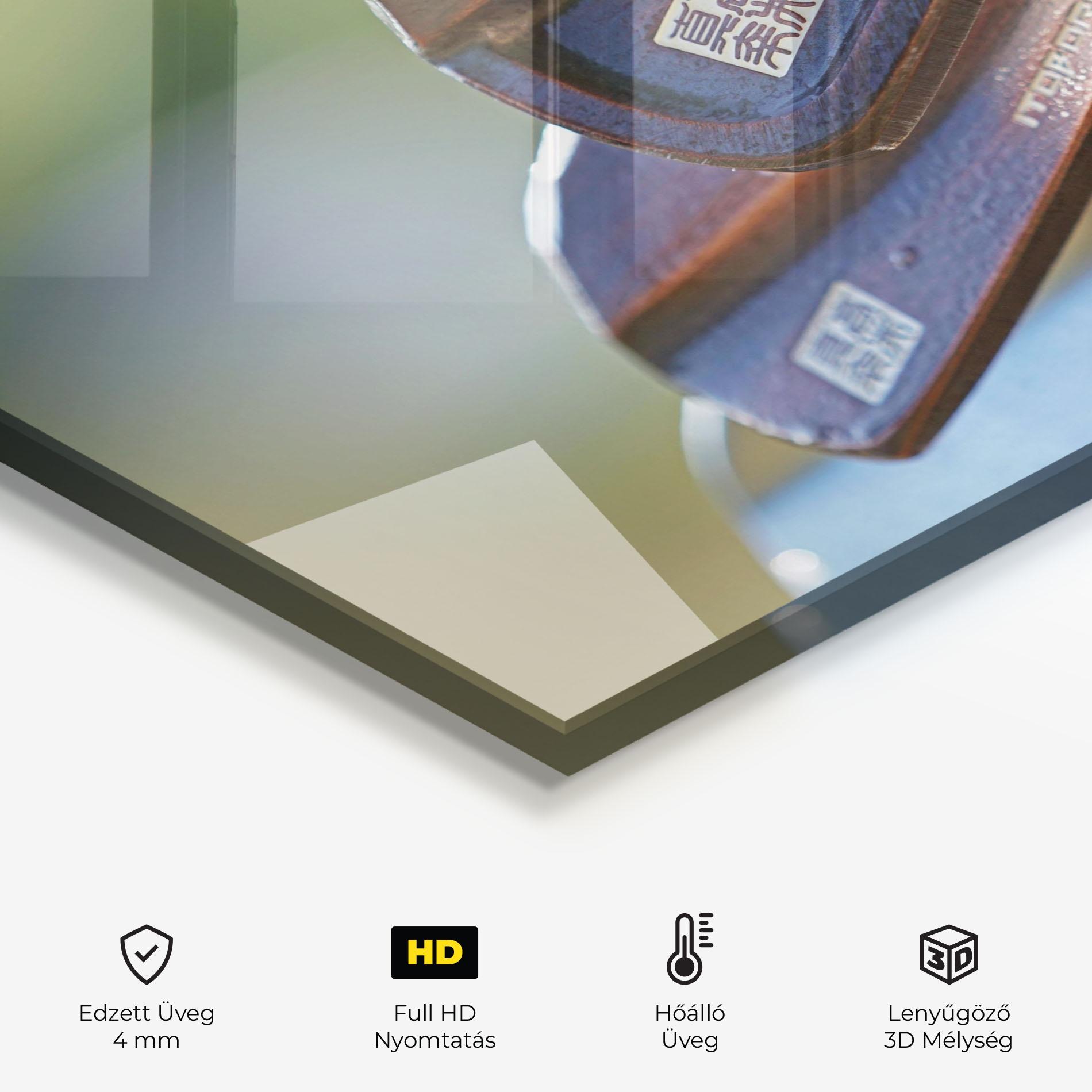 Konyhai üveg hátfal Golf Club Close Up mockup 2