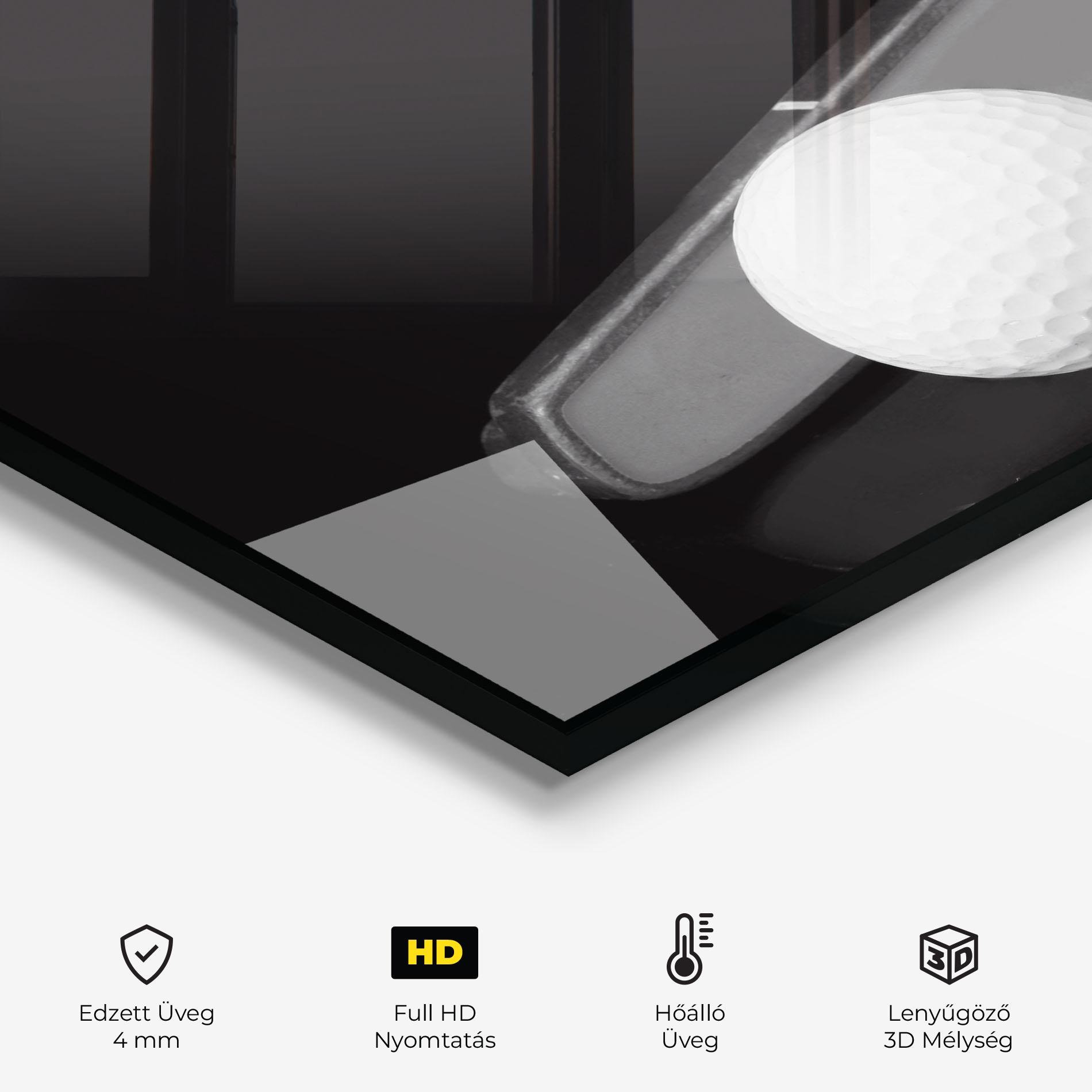 Konyhai üveg hátfal Golf Putter Head mockup 2