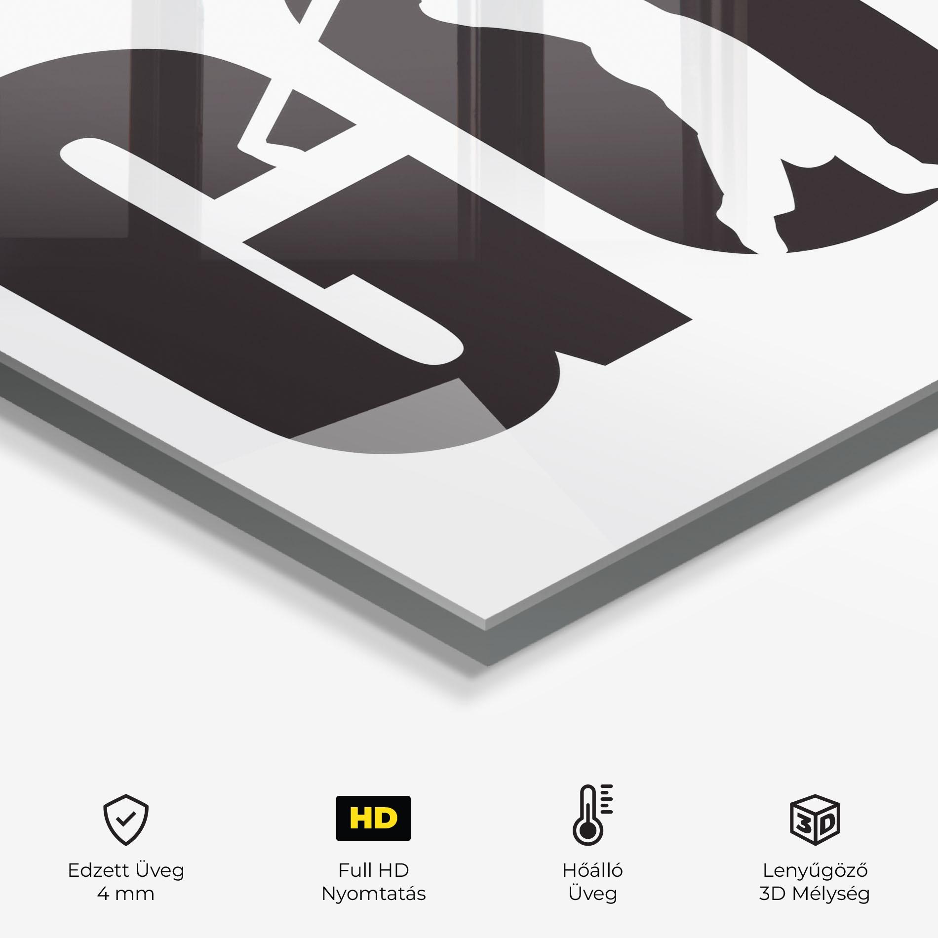 Konyhai üveg hátfal Golf Text Art mockup 2