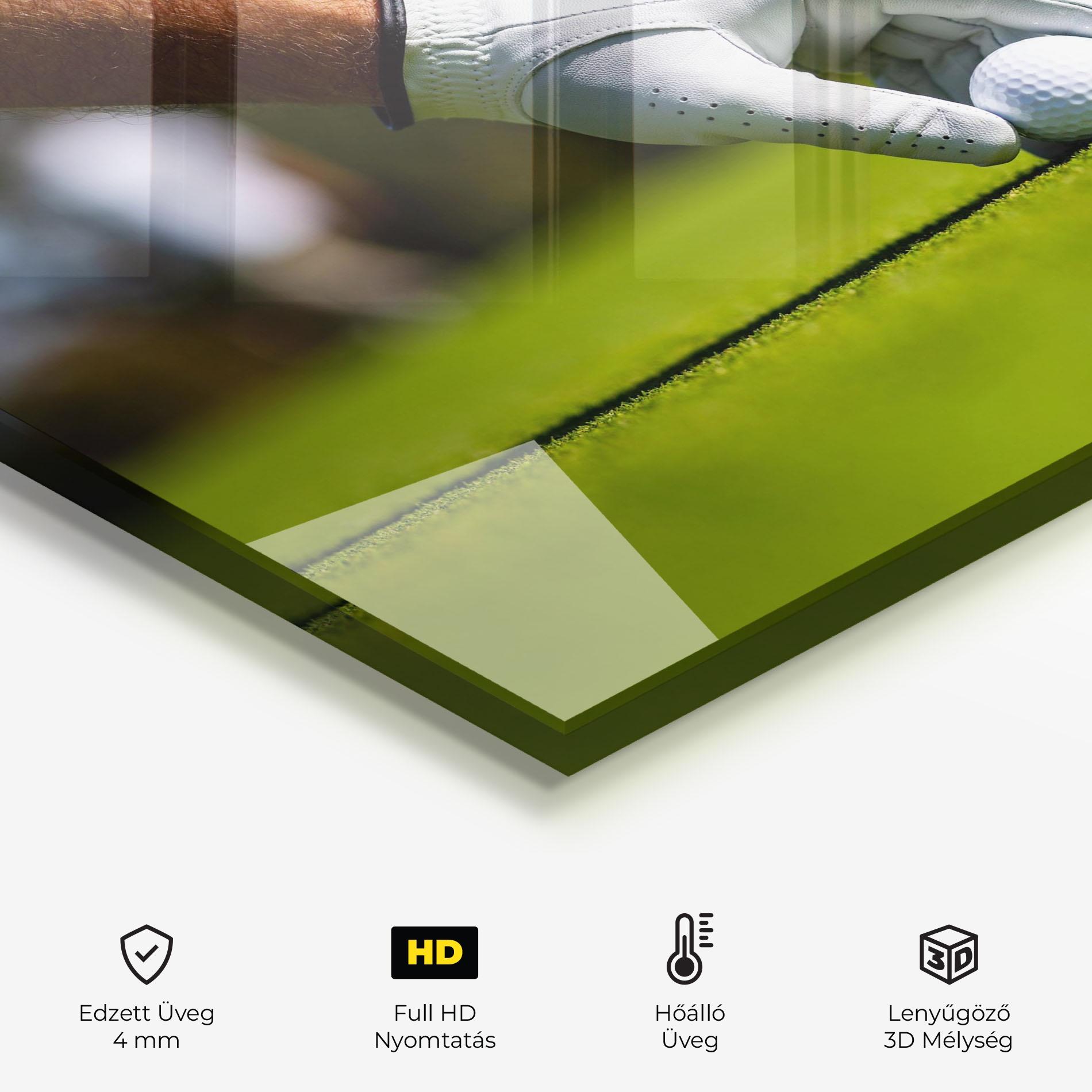 Konyhai üveg hátfal Golfer Man mockup 2