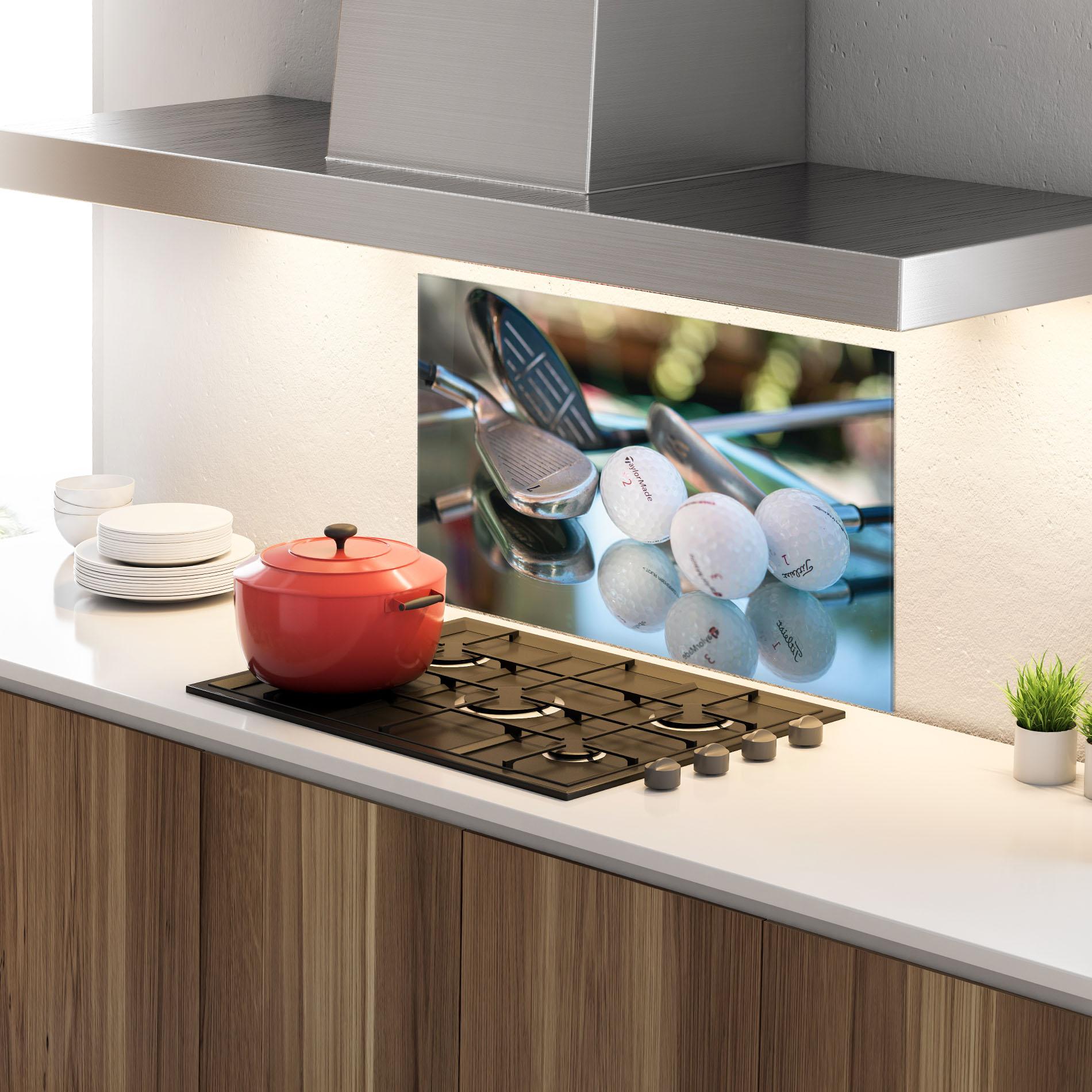 Konyhai üveg hátfal Golf Balls Set mockup 4