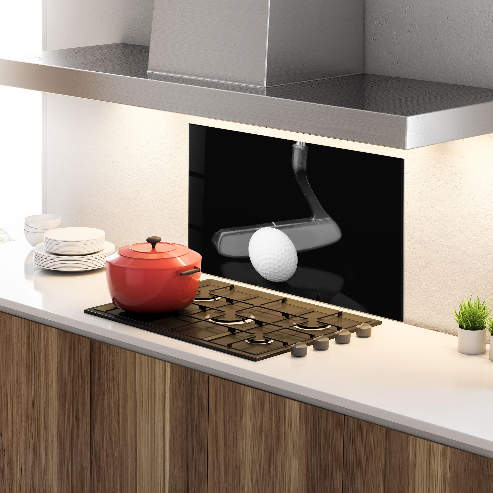 Konyhai üveg hátfal Golf Putter Head mockup 4