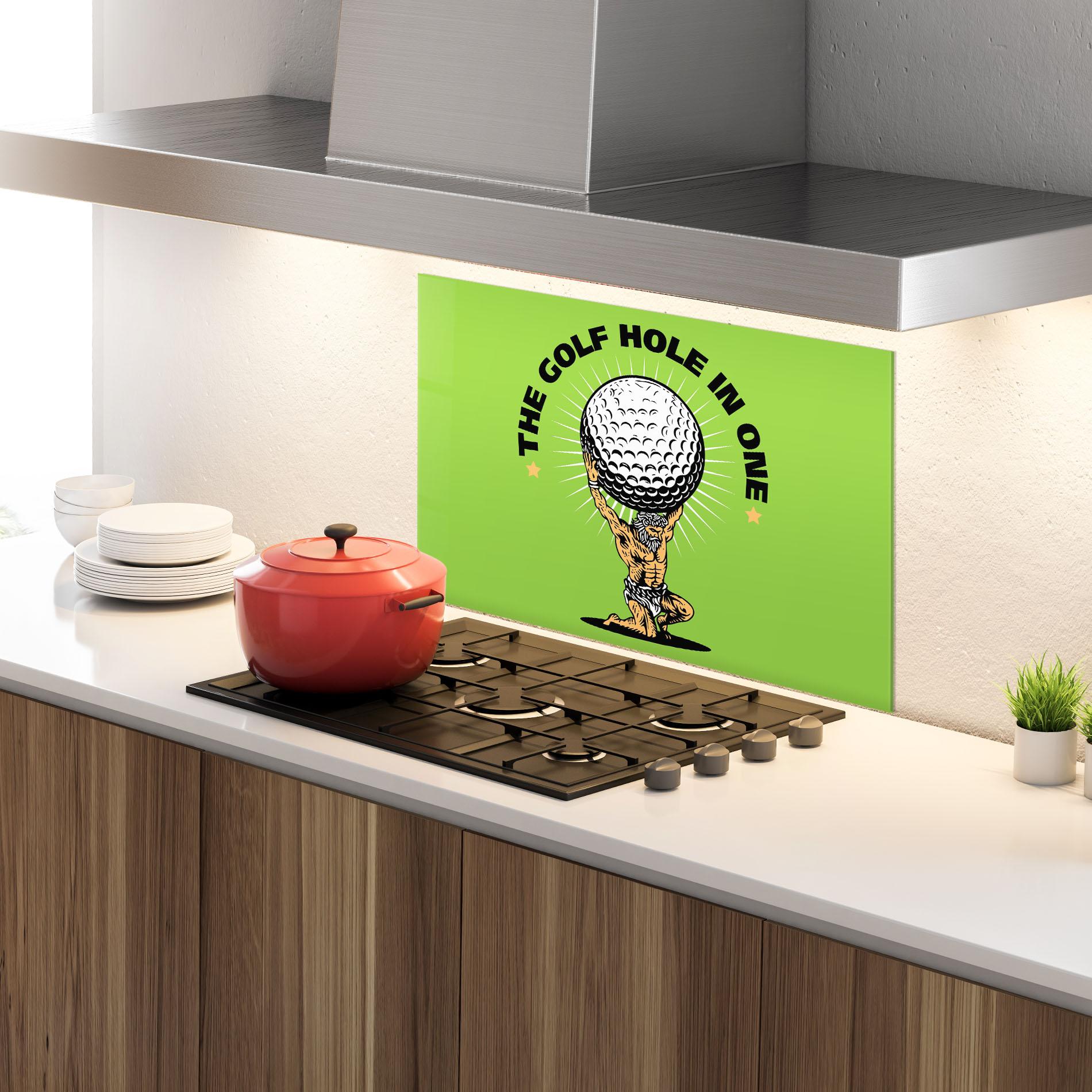Konyhai üveg hátfal Hole In One mockup 4