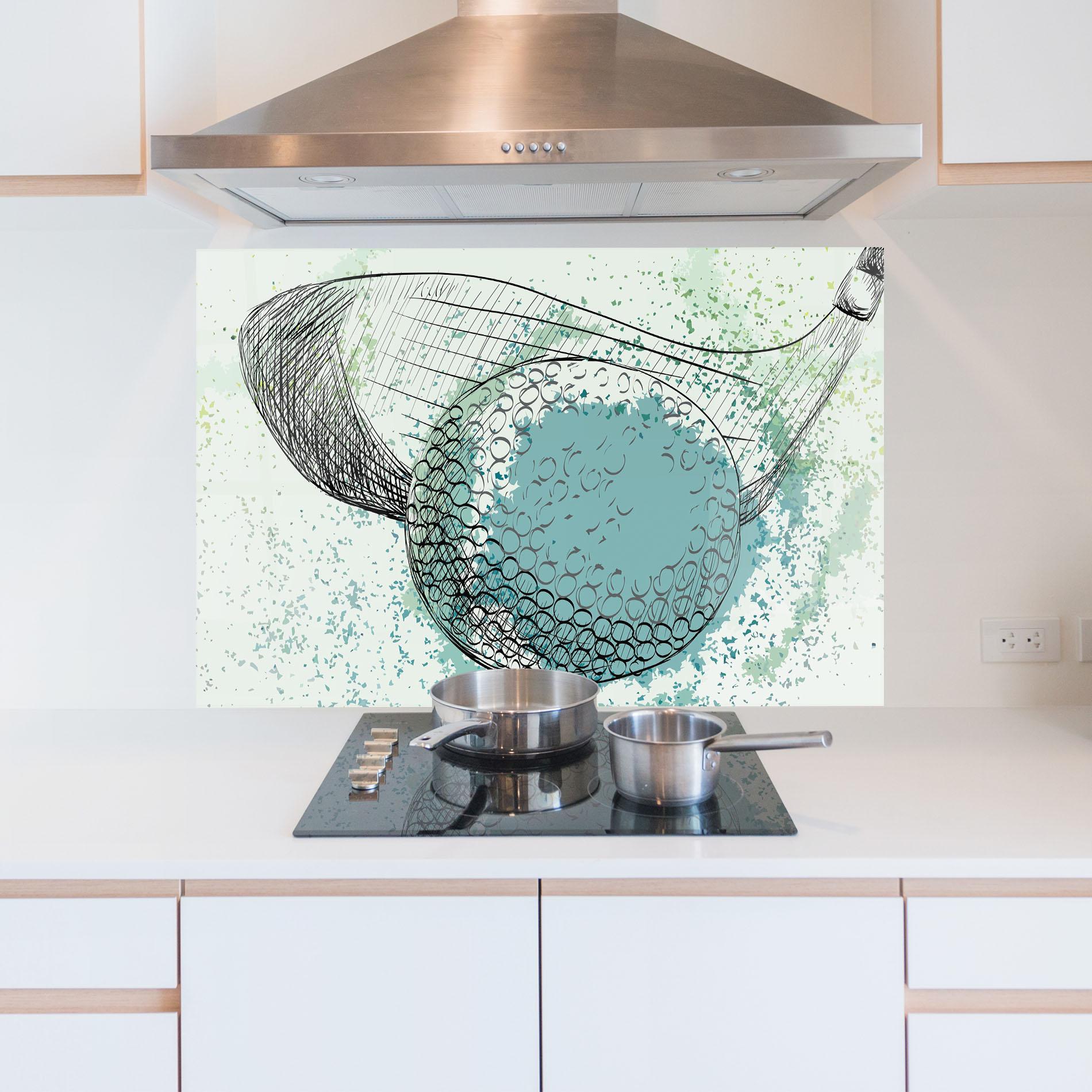 Konyhai üveg hátfal Blue Golf mockup 5