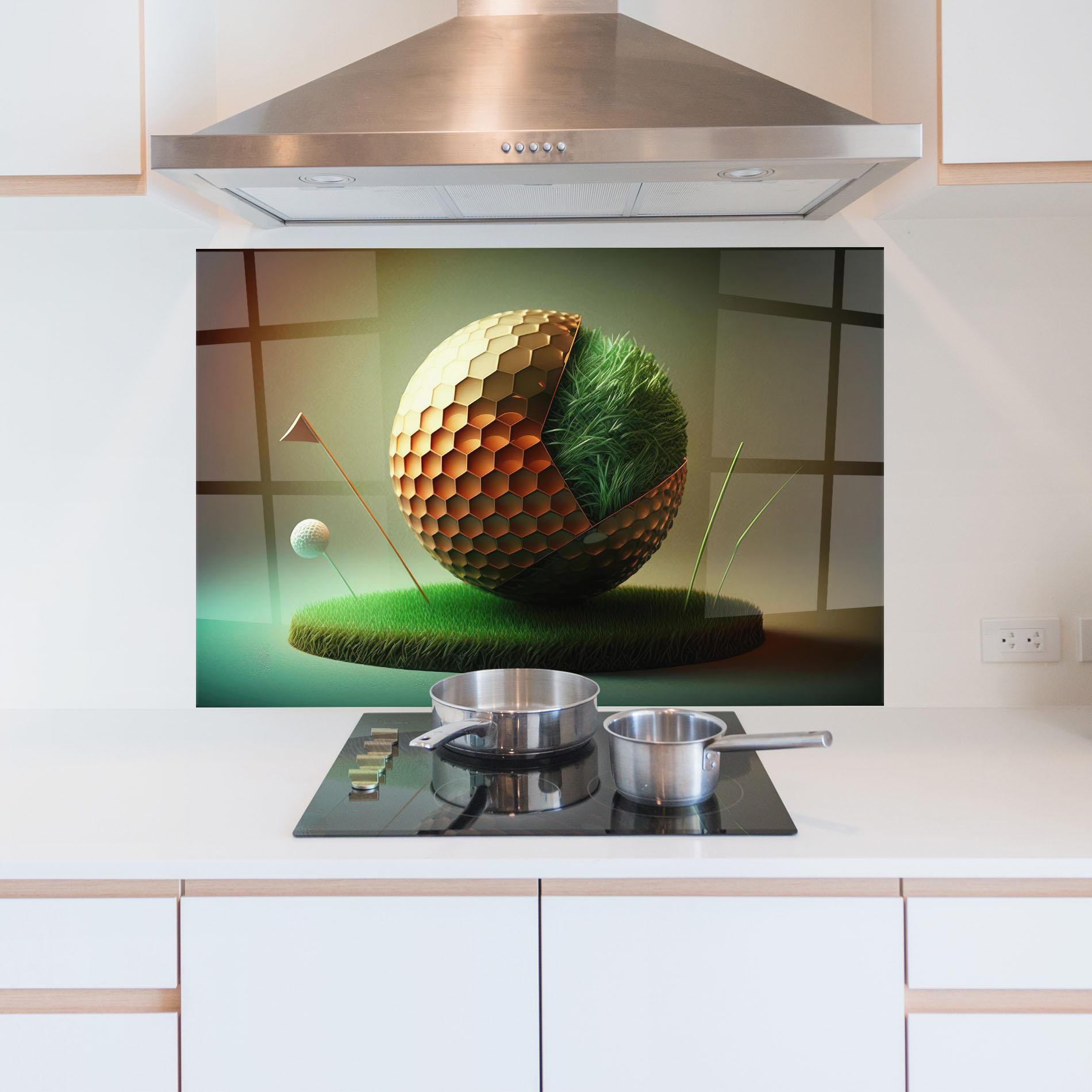 Konyhai üveg hátfal Golf Ball 3d Style mockup 5
