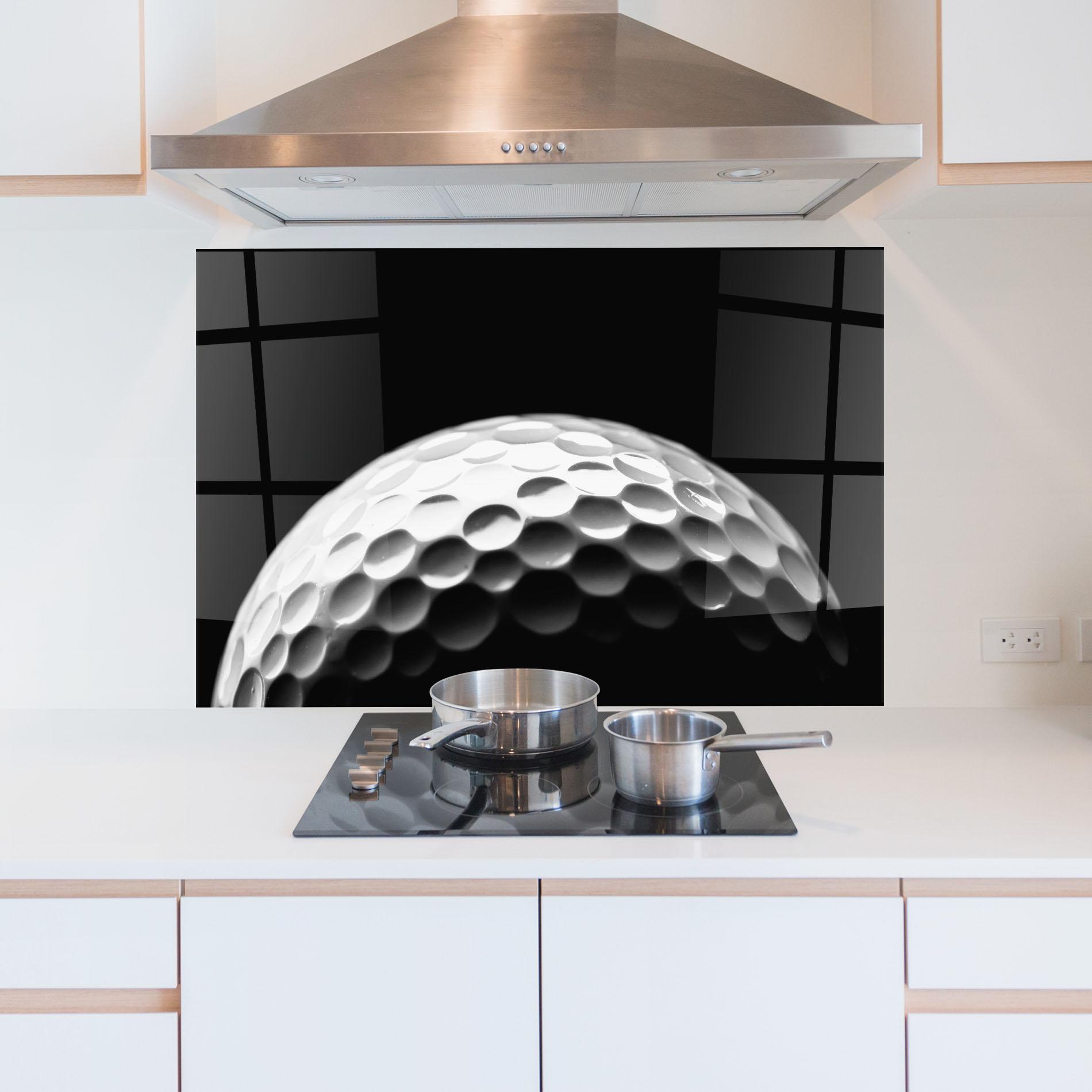 Konyhai üveg hátfal Golf Ball Close Up mockup 5