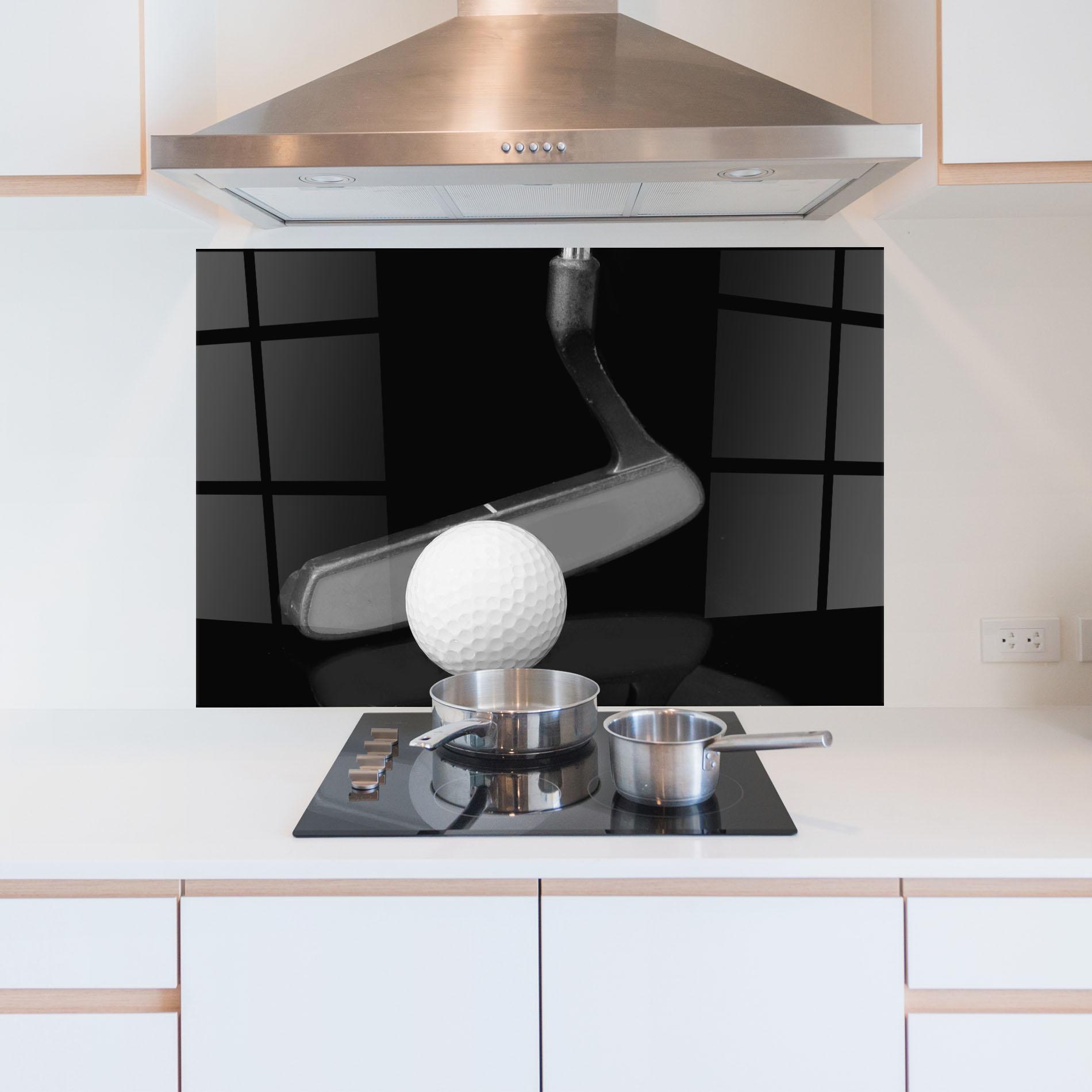 Konyhai üveg hátfal Golf Putter Head mockup 5