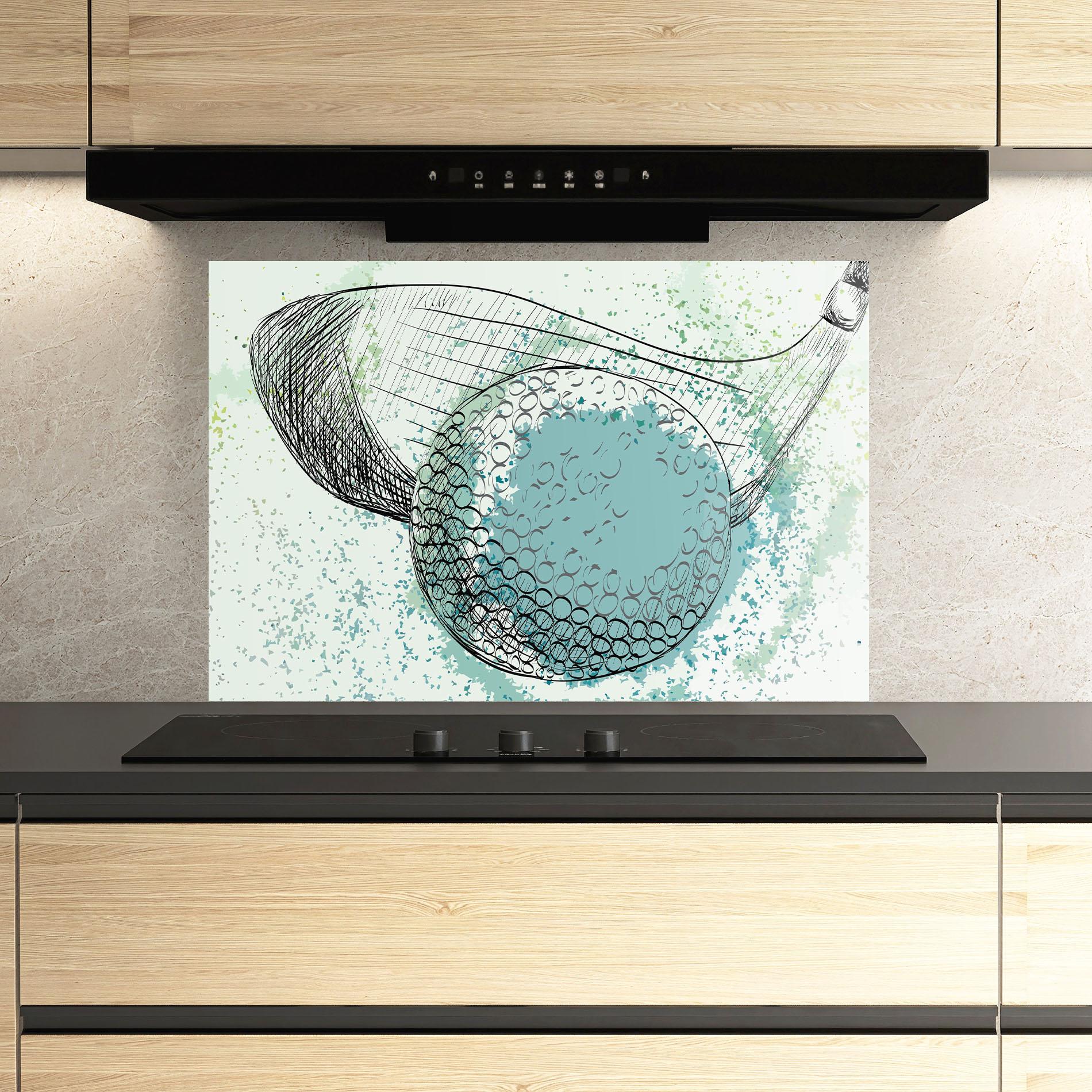 Konyhai üveg hátfal Blue Golf mockup 3