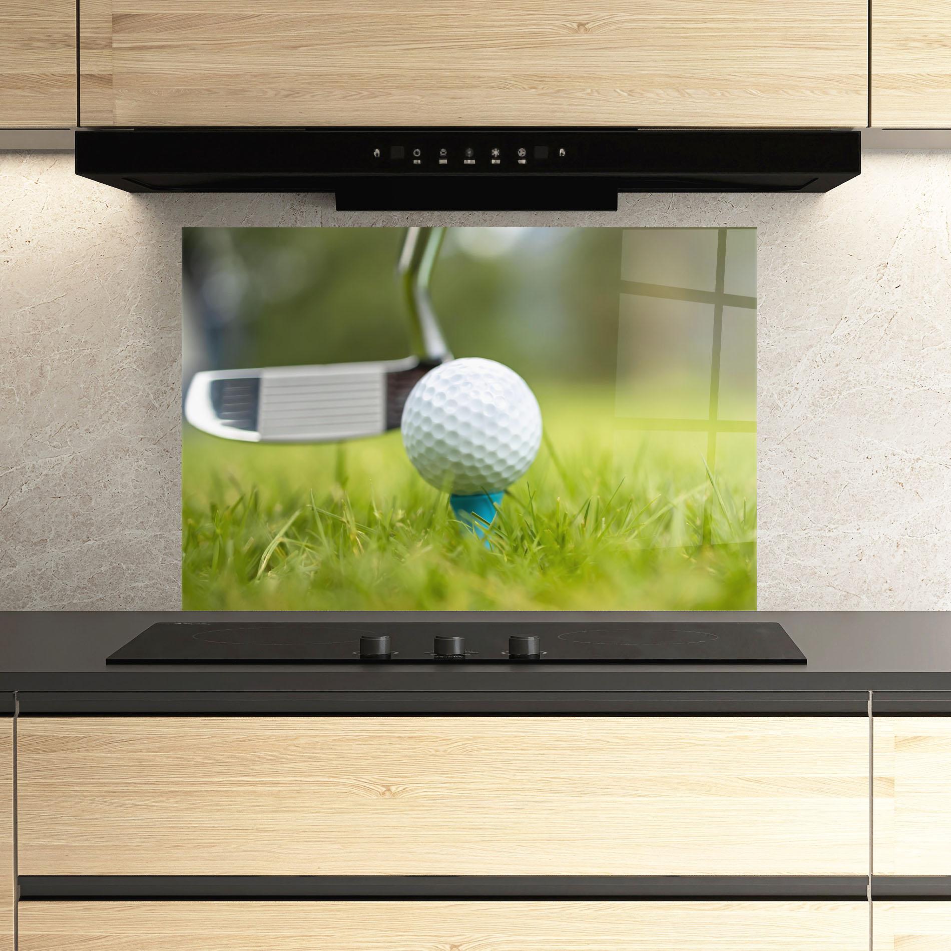 Konyhai üveg hátfal Golf Ball Tee mockup 3