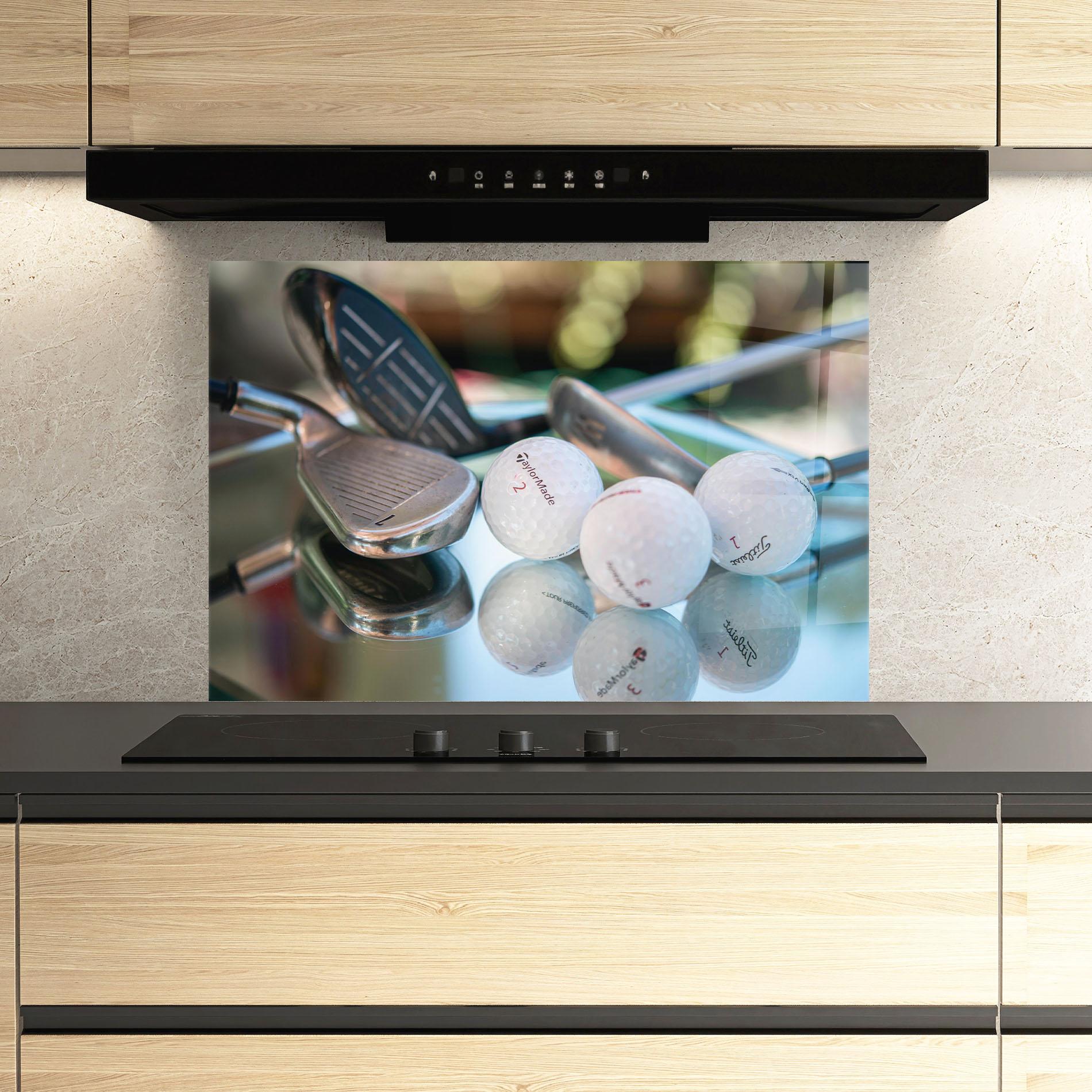 Konyhai üveg hátfal Golf Balls Set mockup 3