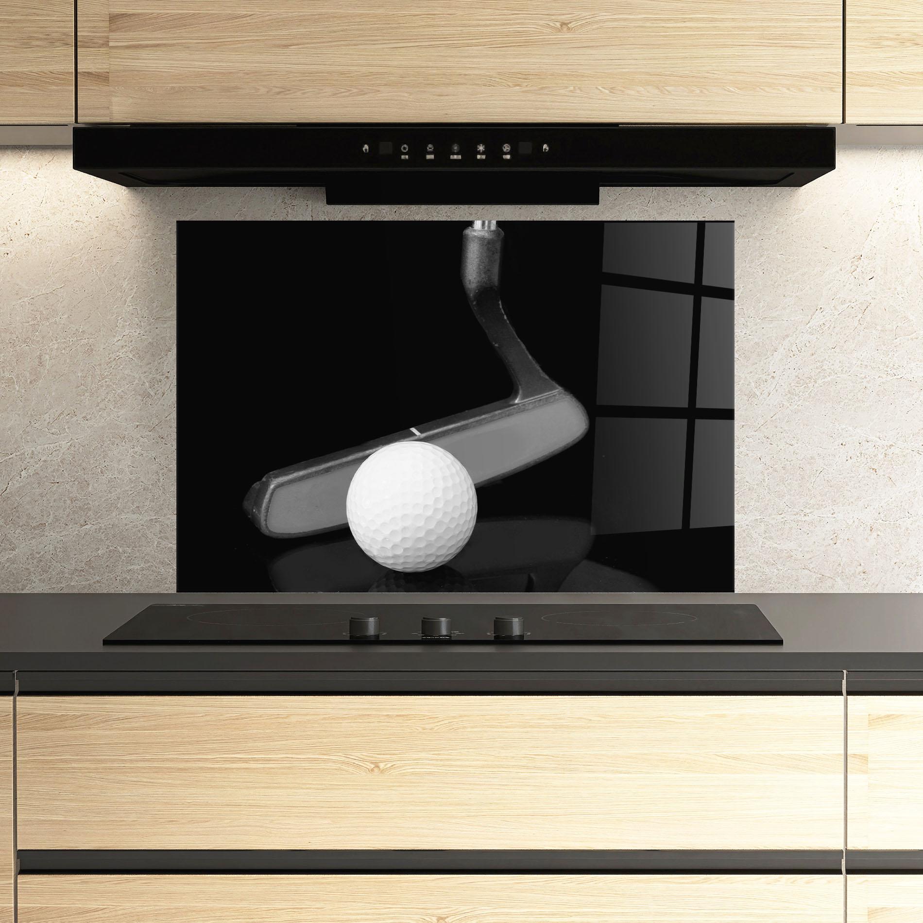 Konyhai üveg hátfal Golf Putter Head mockup 3