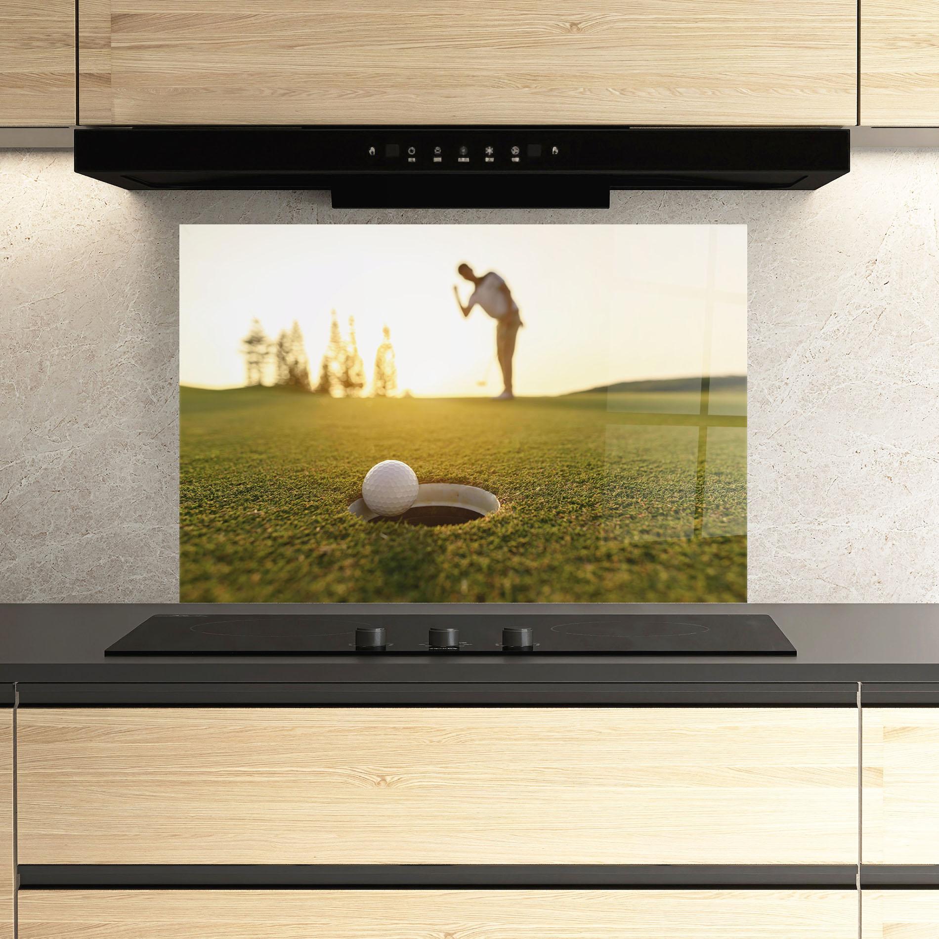 Konyhai üveg hátfal Golfer Concept mockup 3