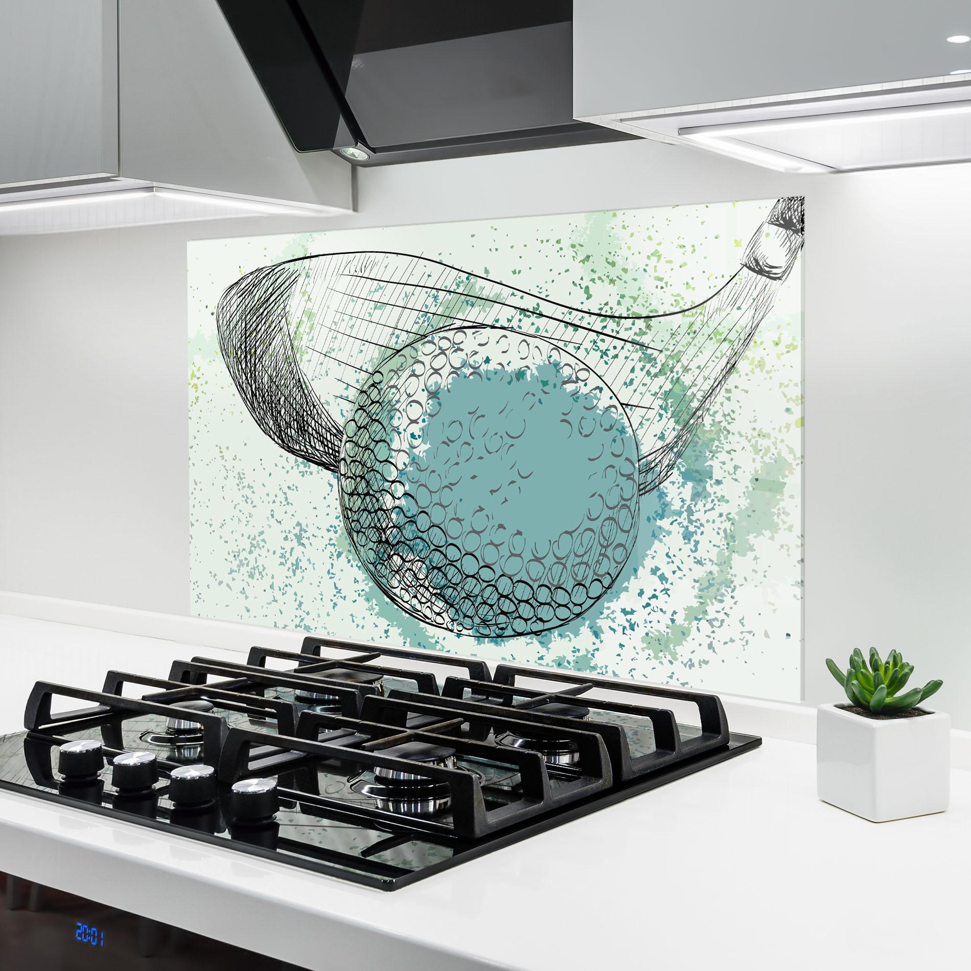 Konyhai üveg hátfal Blue Golf mockup 6