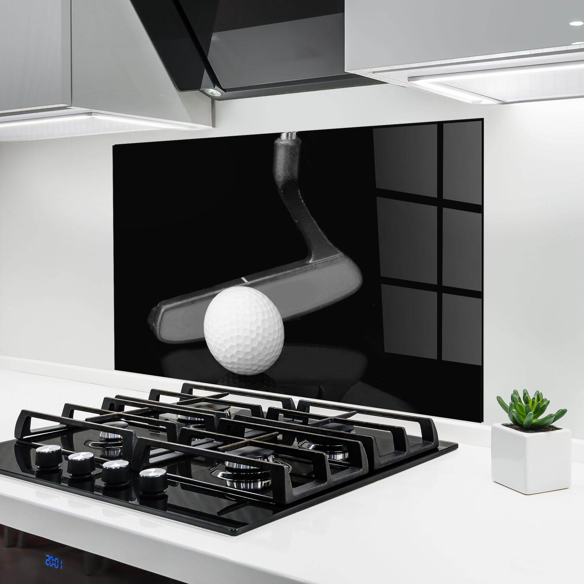 Konyhai üveg hátfal Golf Putter Head mockup 6