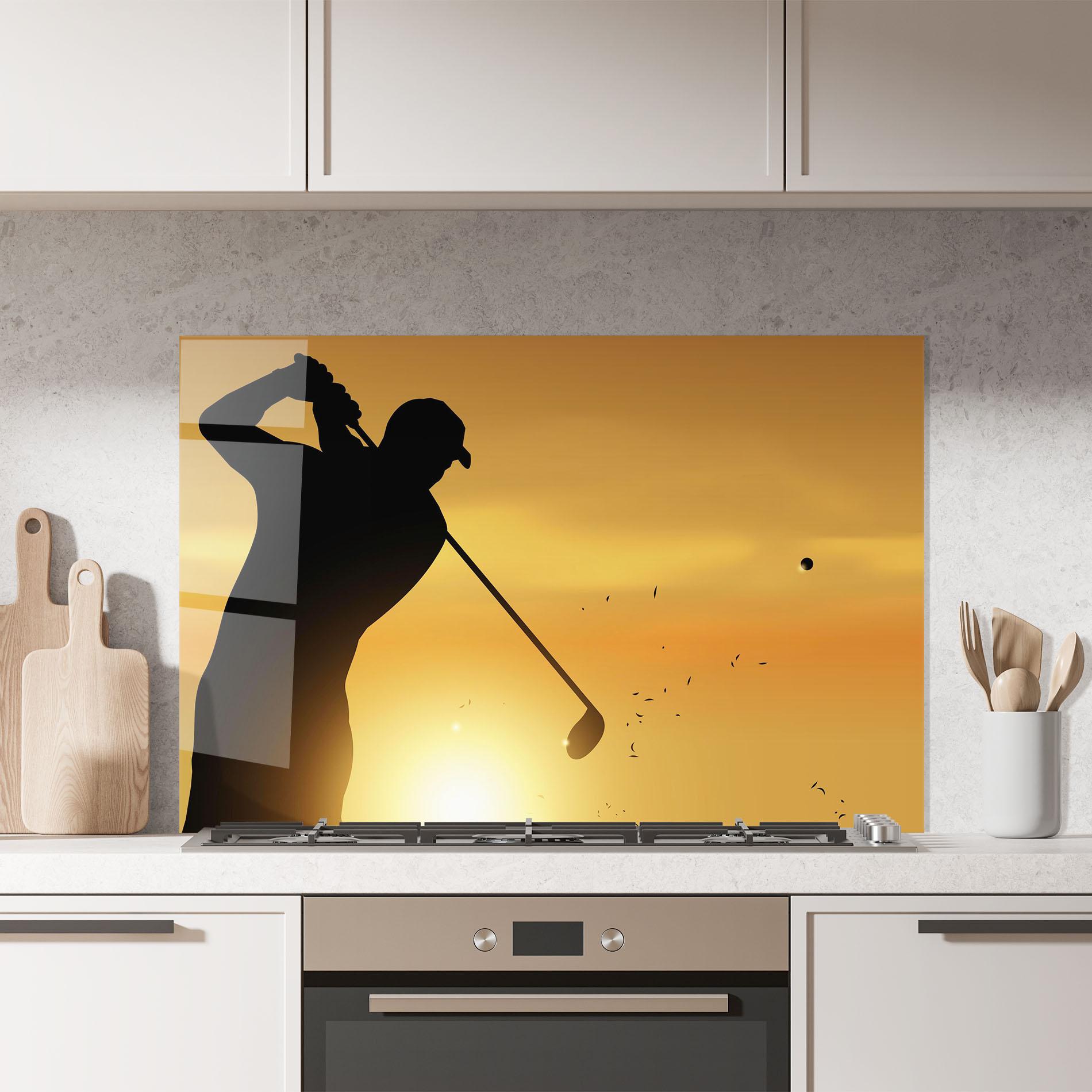 Konyhai üveg hátfal Gold Sunrise mockup 7