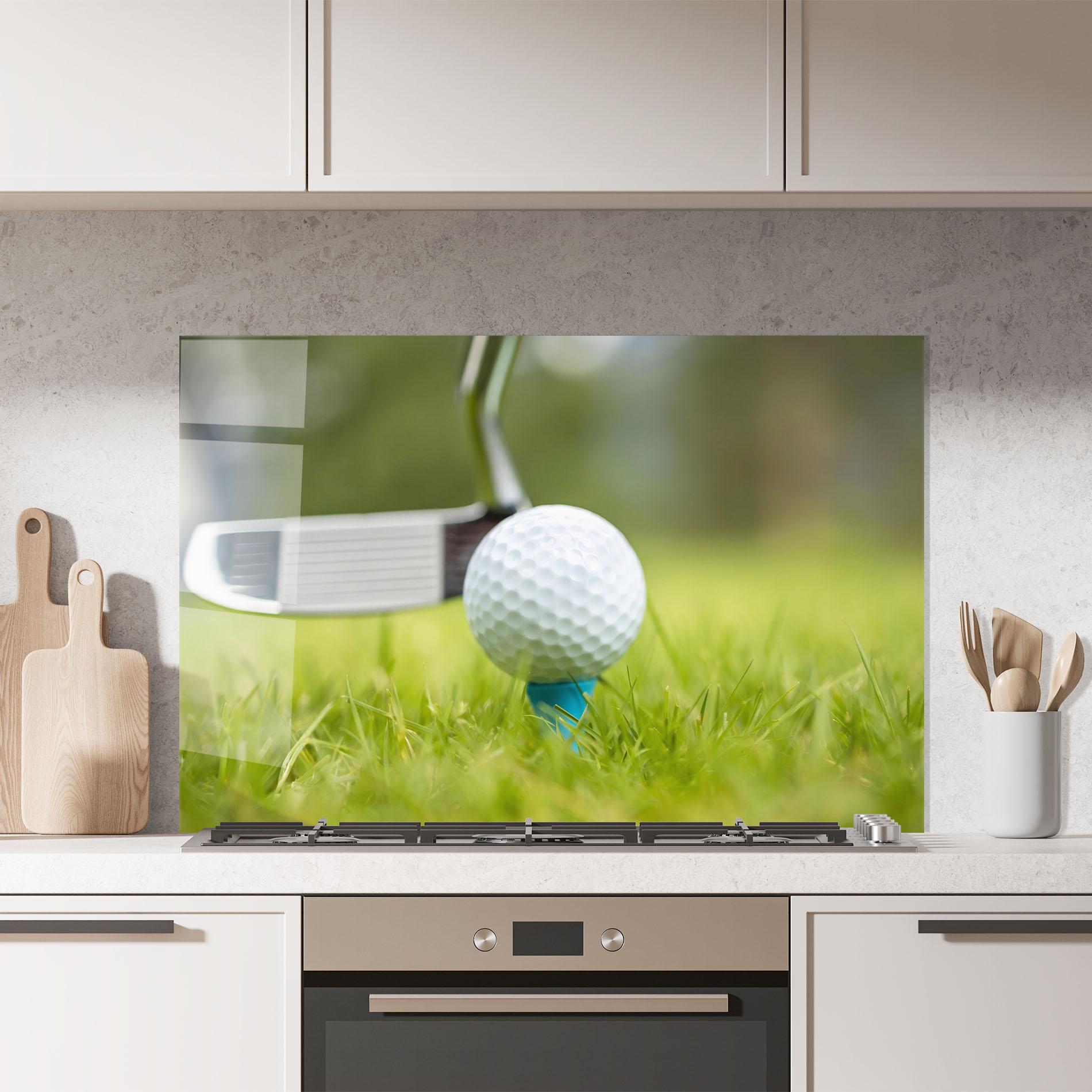 Konyhai üveg hátfal Golf Ball Tee mockup 7