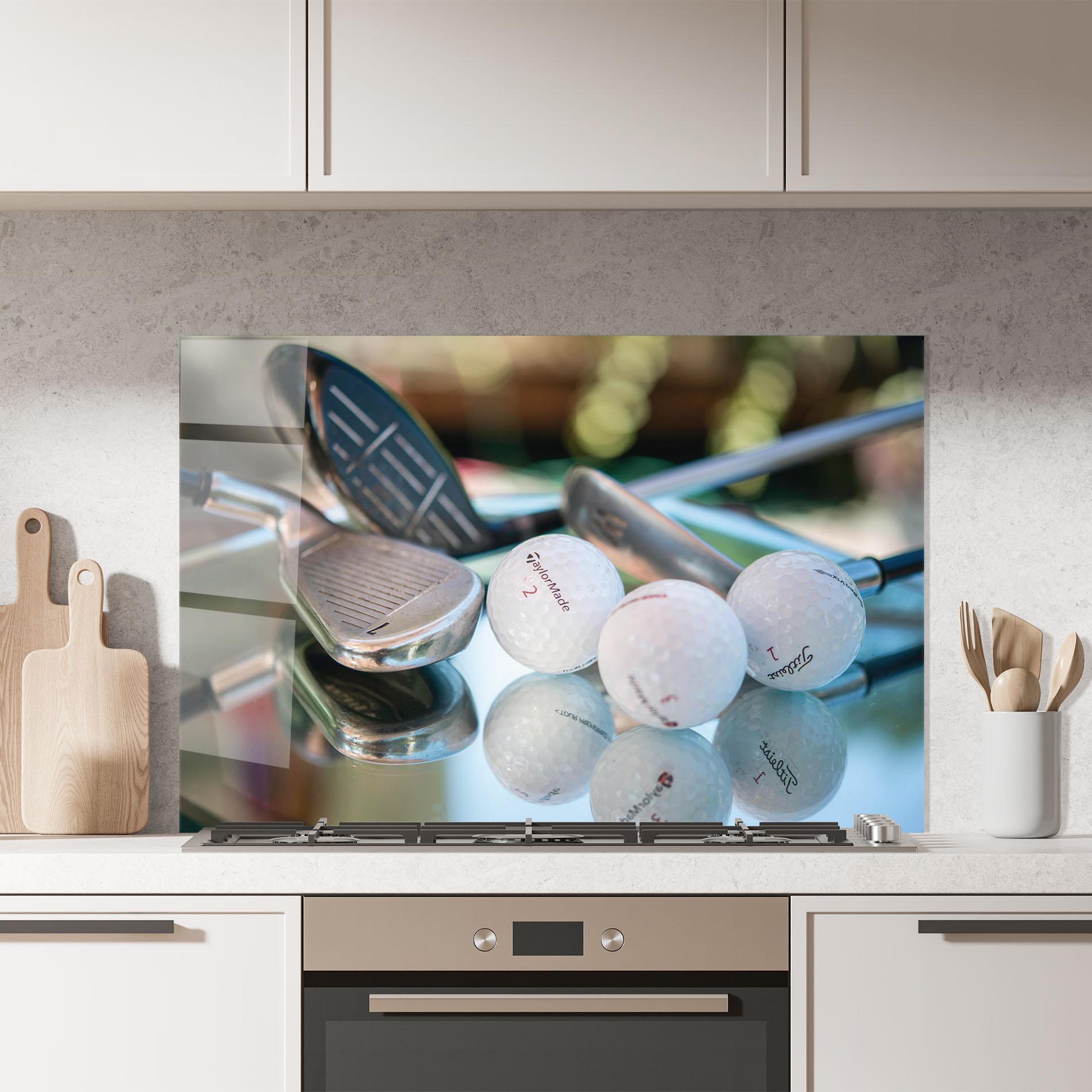 Konyhai üveg hátfal Golf Balls Set mockup 7