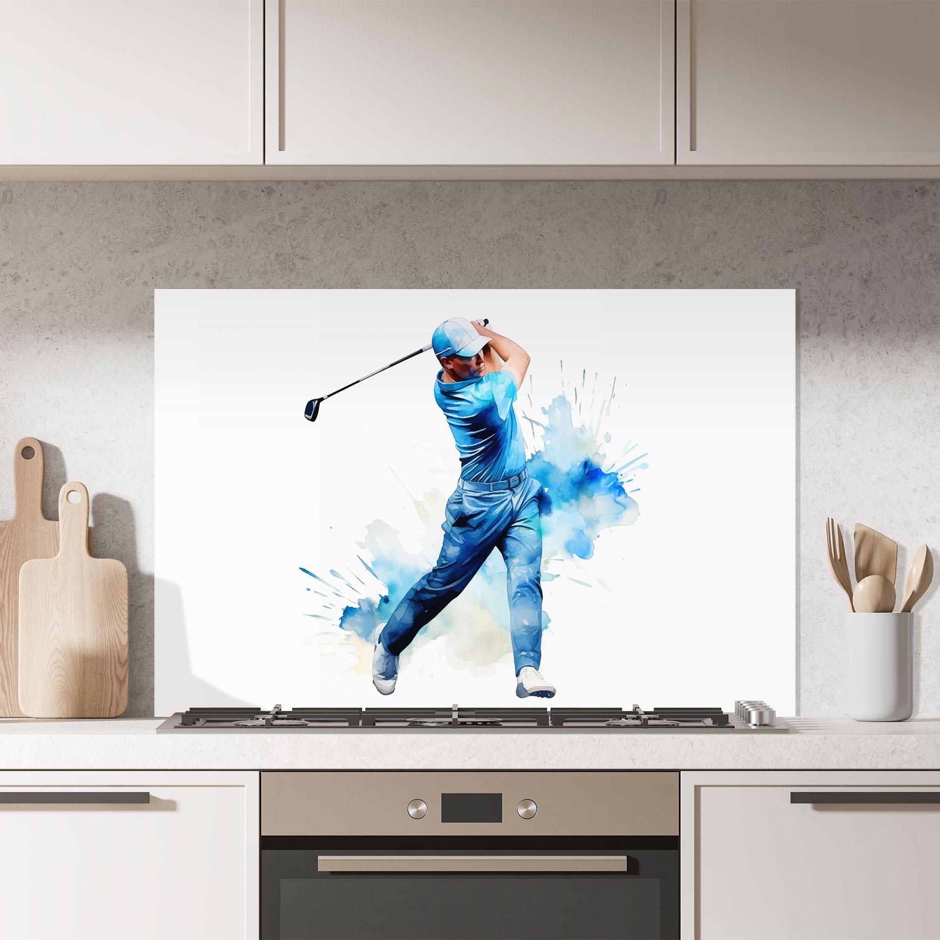 Konyhai üveg hátfal Golf Watercolor mockup 7