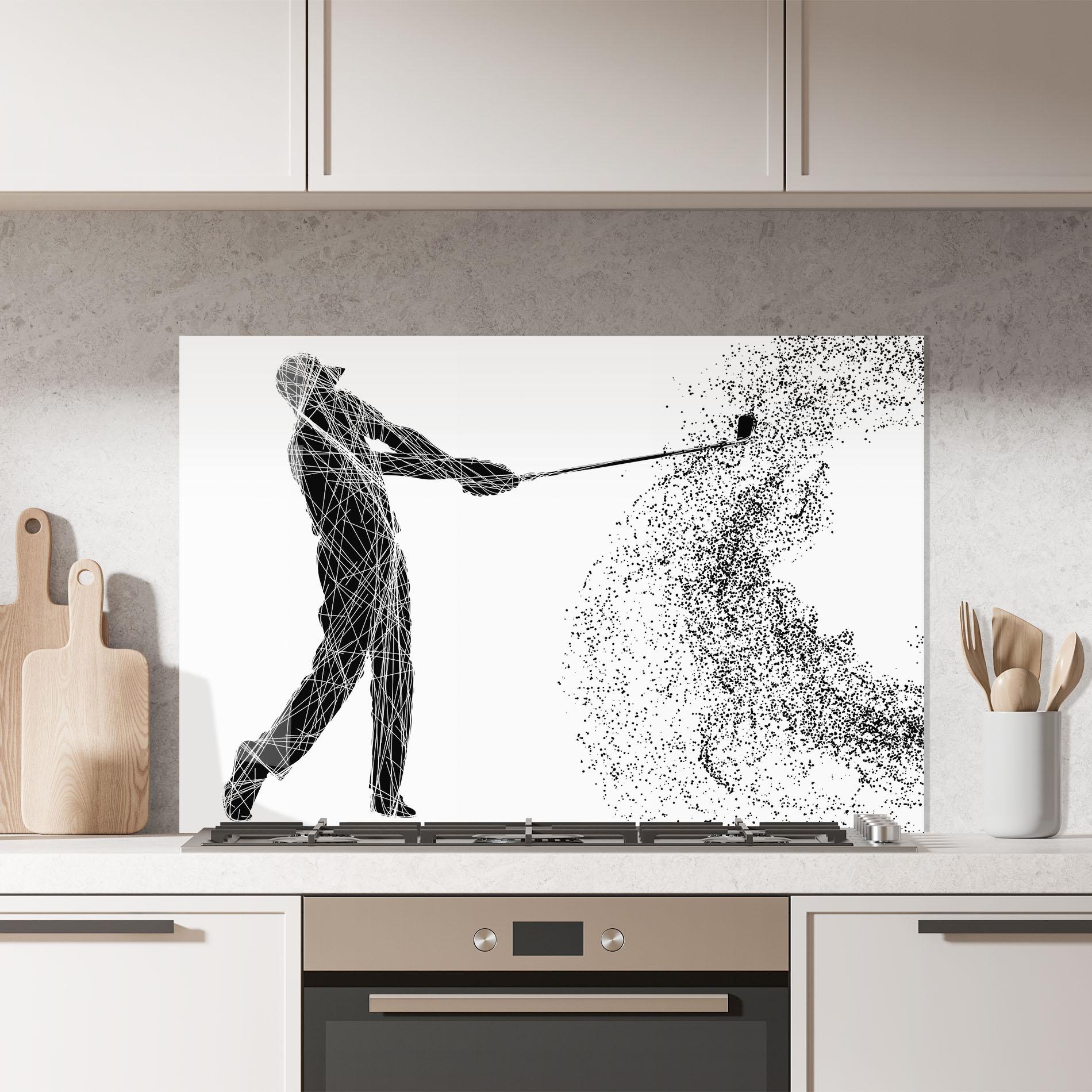 Konyhai üveg hátfal Golf White mockup 7