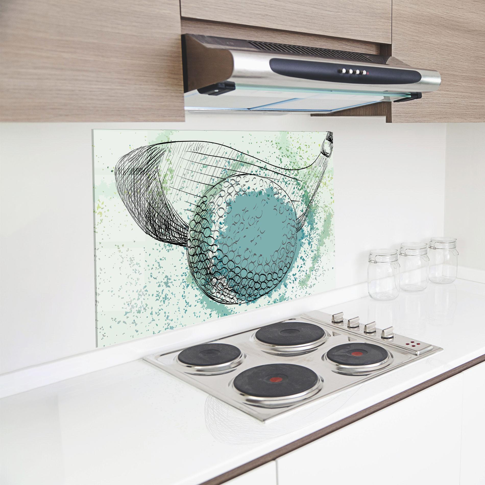 Konyhai üveg hátfal Blue Golf mockup 8