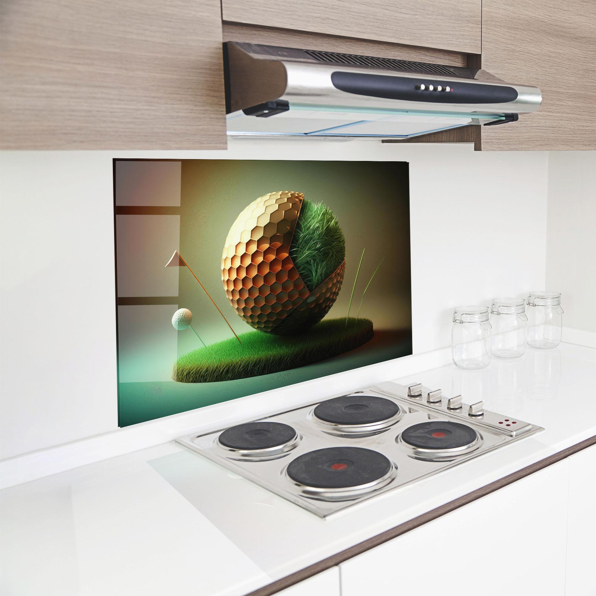 Konyhai üveg hátfal Golf Ball 3d Style mockup 8