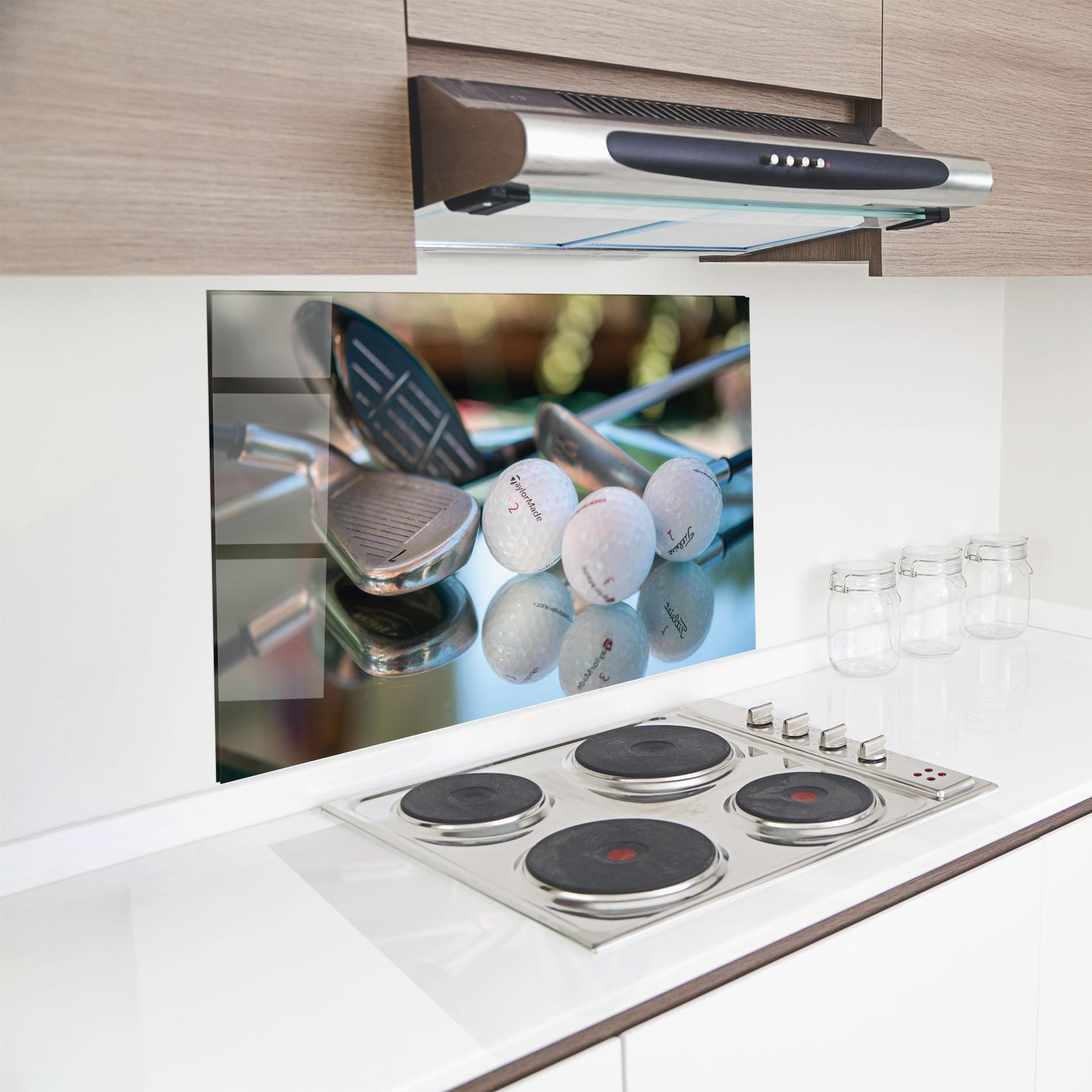 Konyhai üveg hátfal Golf Balls Set mockup 8