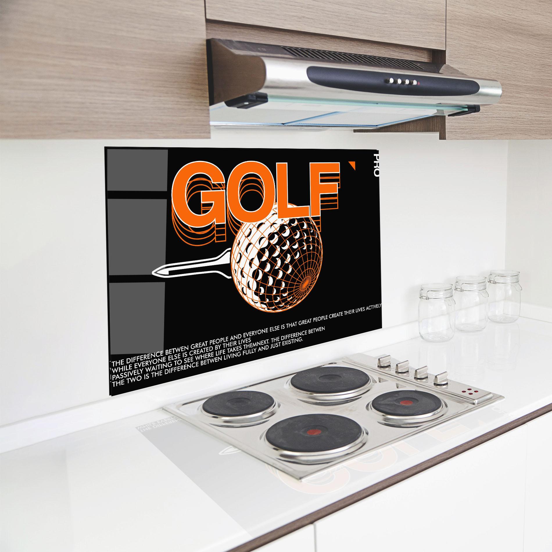 Konyhai üveg hátfal Golf Great People mockup 8