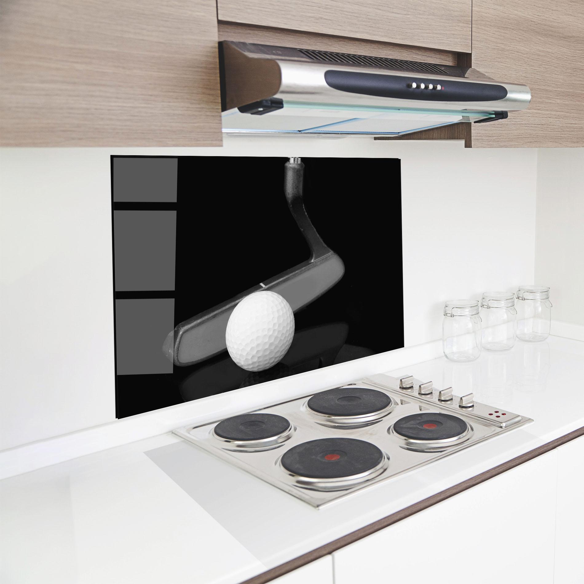 Konyhai üveg hátfal Golf Putter Head mockup 8
