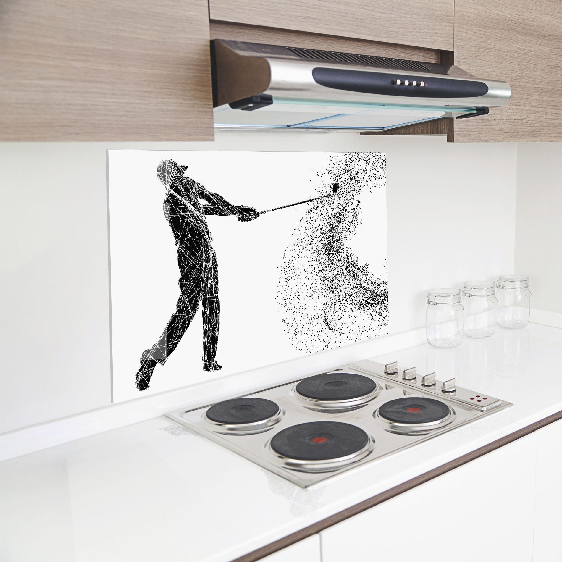 Konyhai üveg hátfal Golf White mockup 8