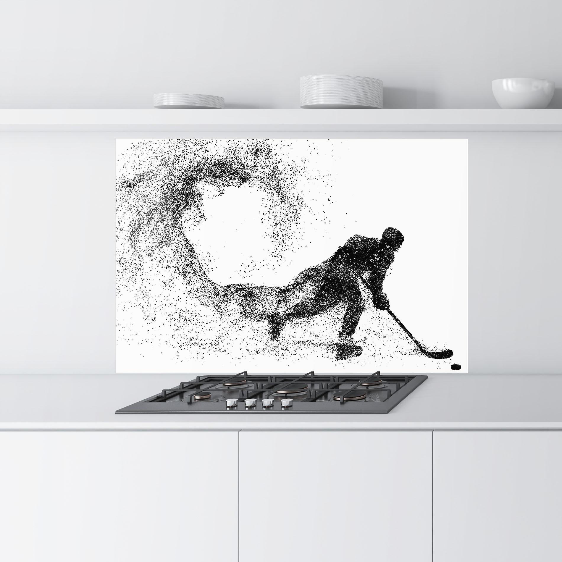 Konyhai üveg hátfal Playing Hockey mockup 9