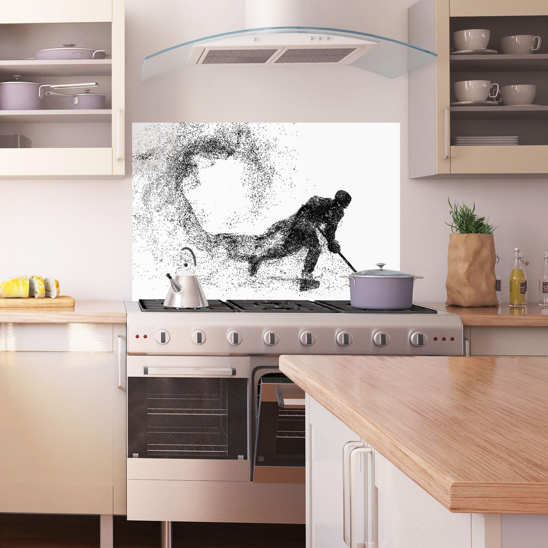 Konyhai üveg hátfal Playing Hockey mockup 1