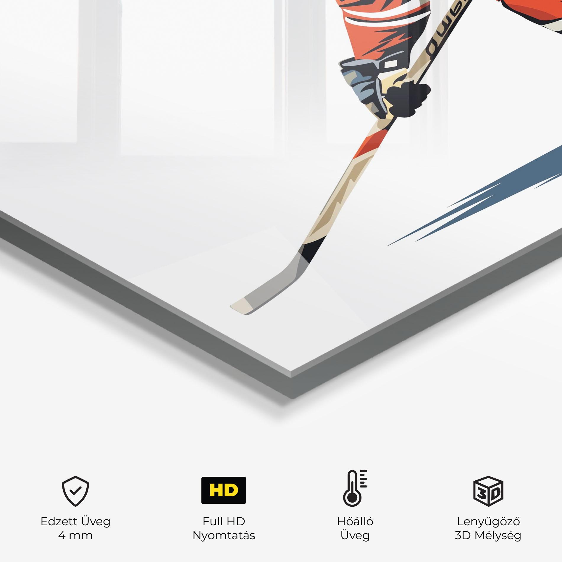 Konyhai üveg hátfal Hockey Orange Player mockup 2