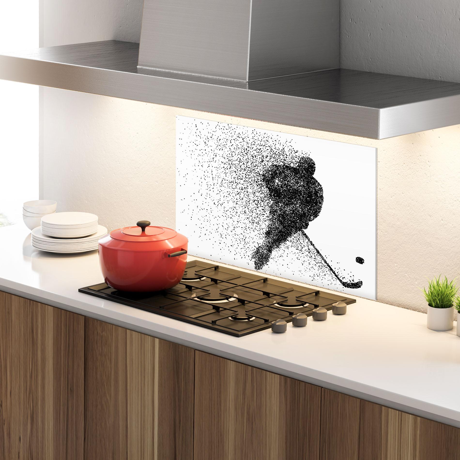 Konyhai üveg hátfal Hockey Art mockup 4