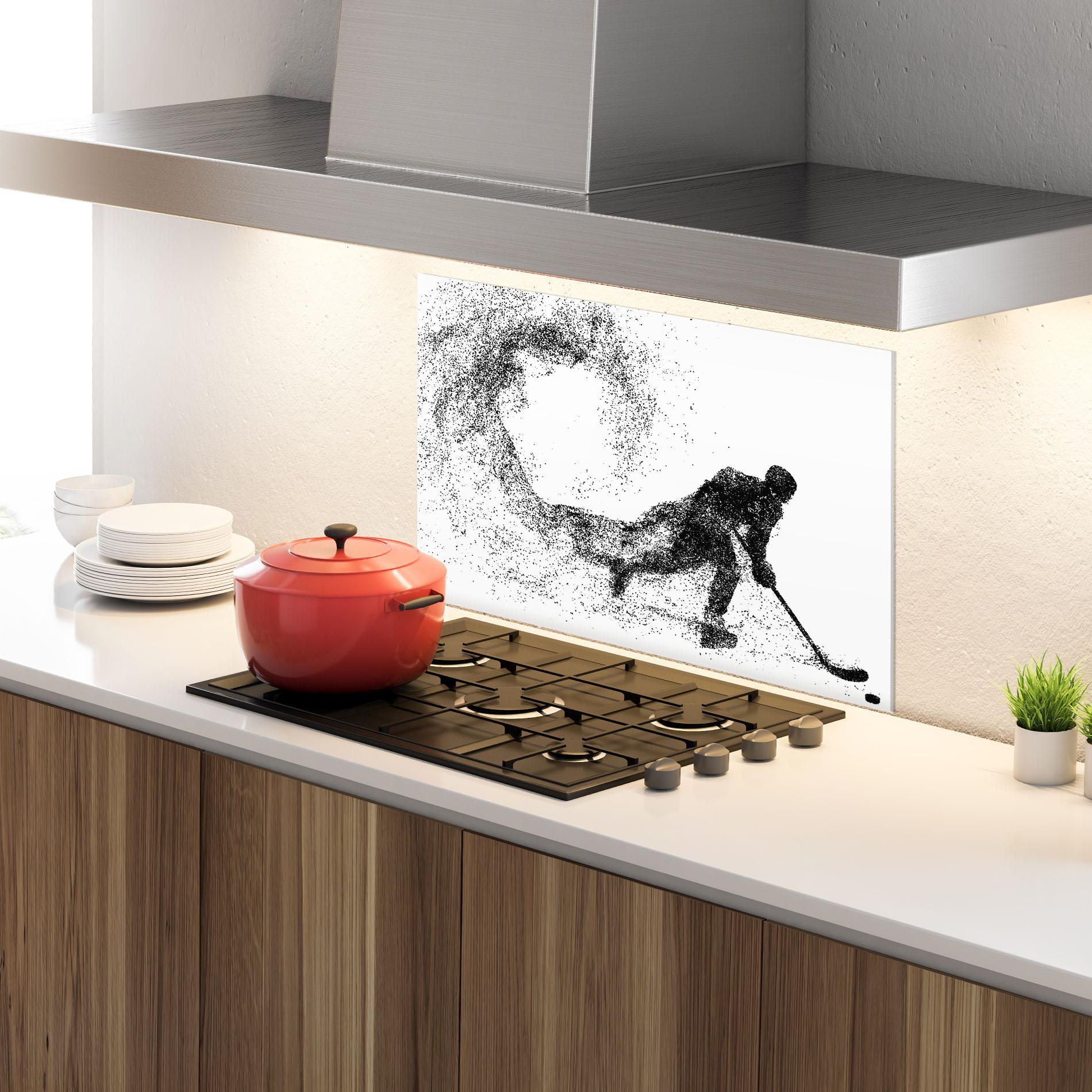 Konyhai üveg hátfal Playing Hockey mockup 4