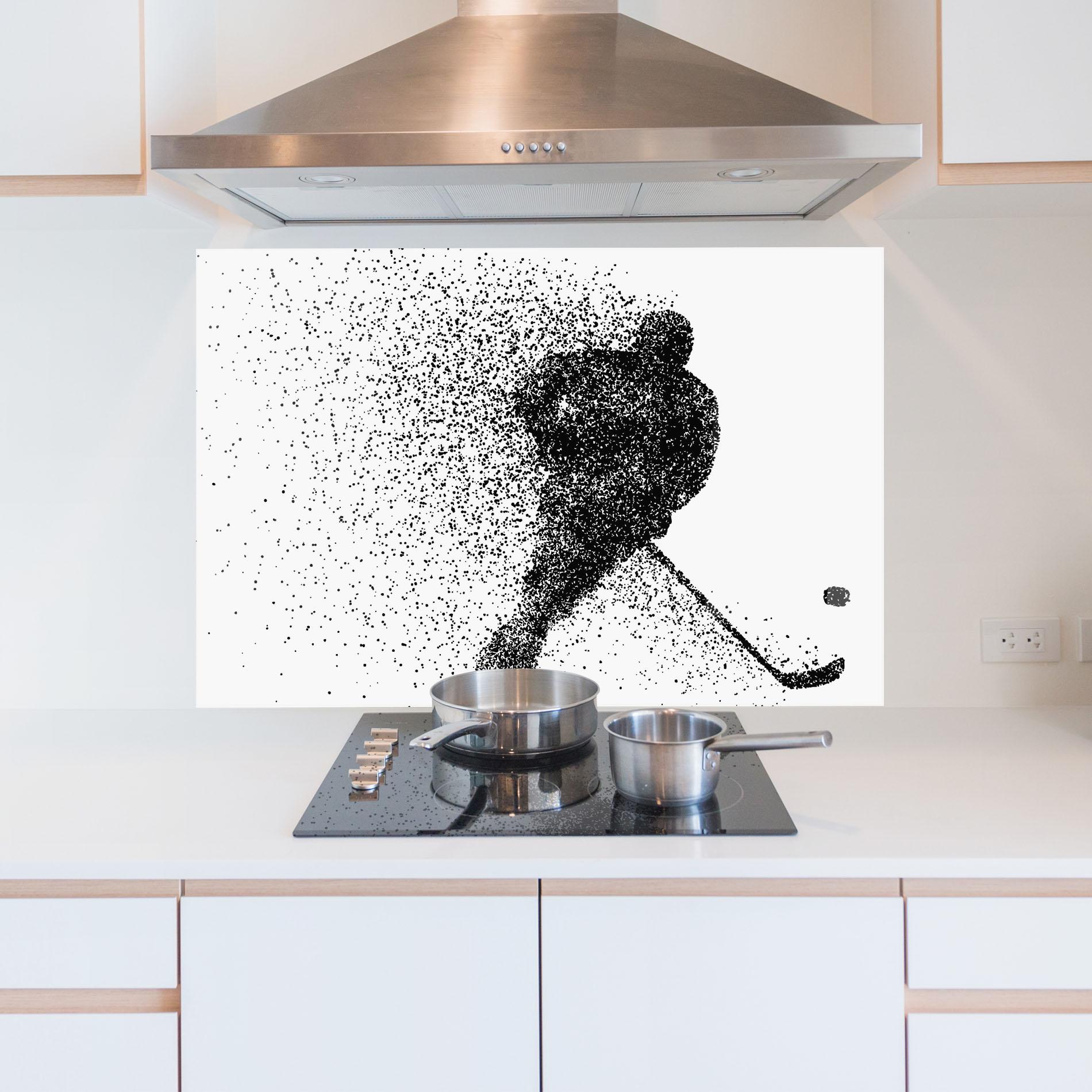 Konyhai üveg hátfal Hockey Art mockup 5