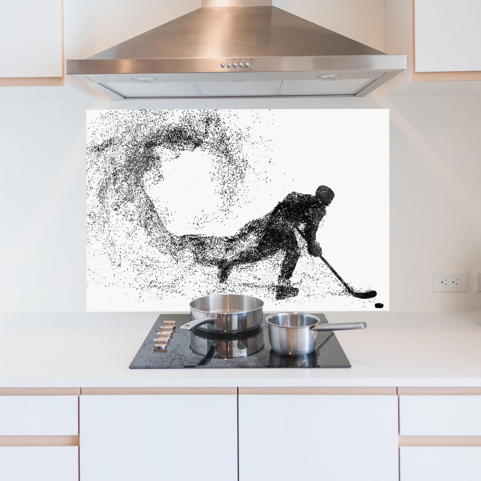 Konyhai üveg hátfal Playing Hockey mockup 5