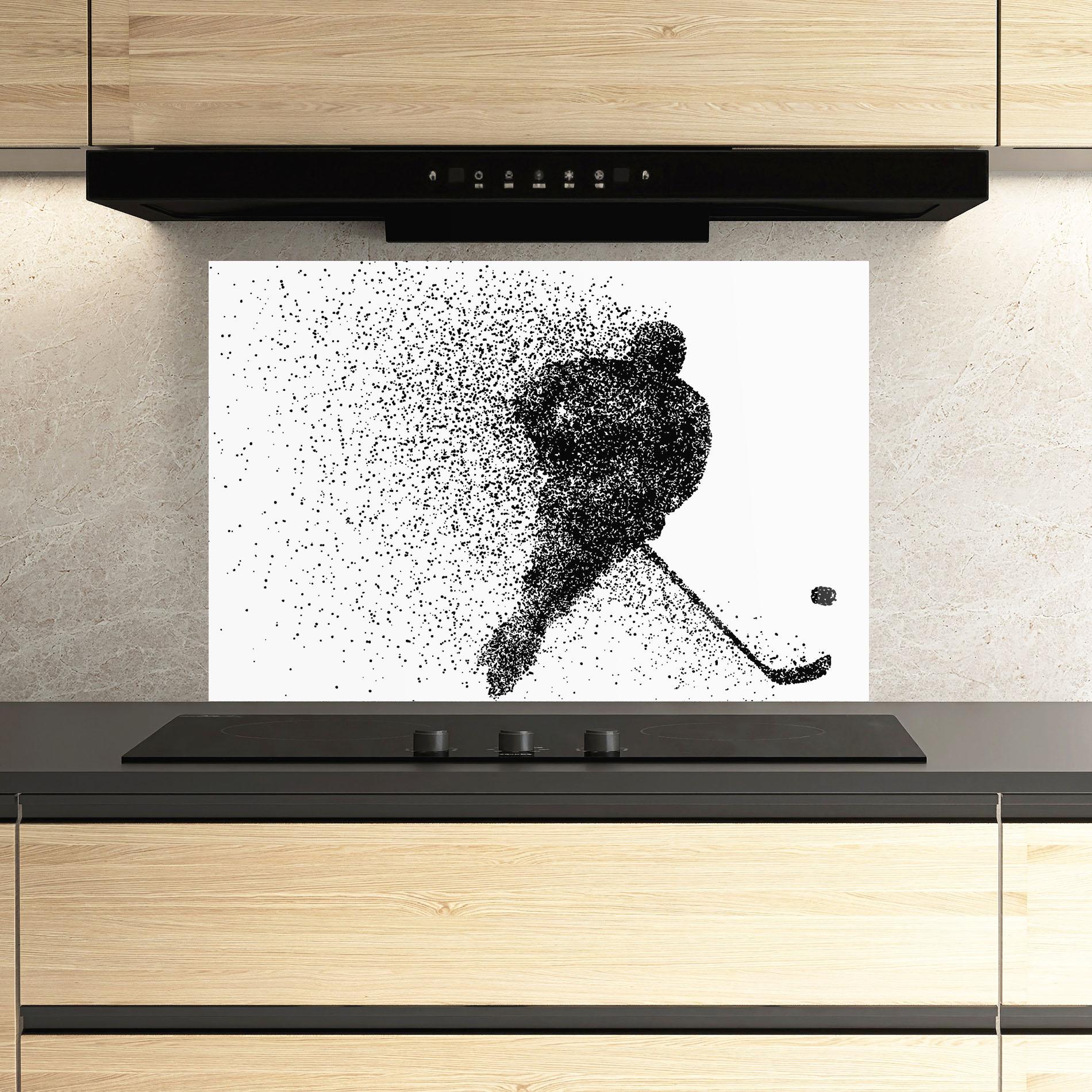 Konyhai üveg hátfal Hockey Art mockup 3