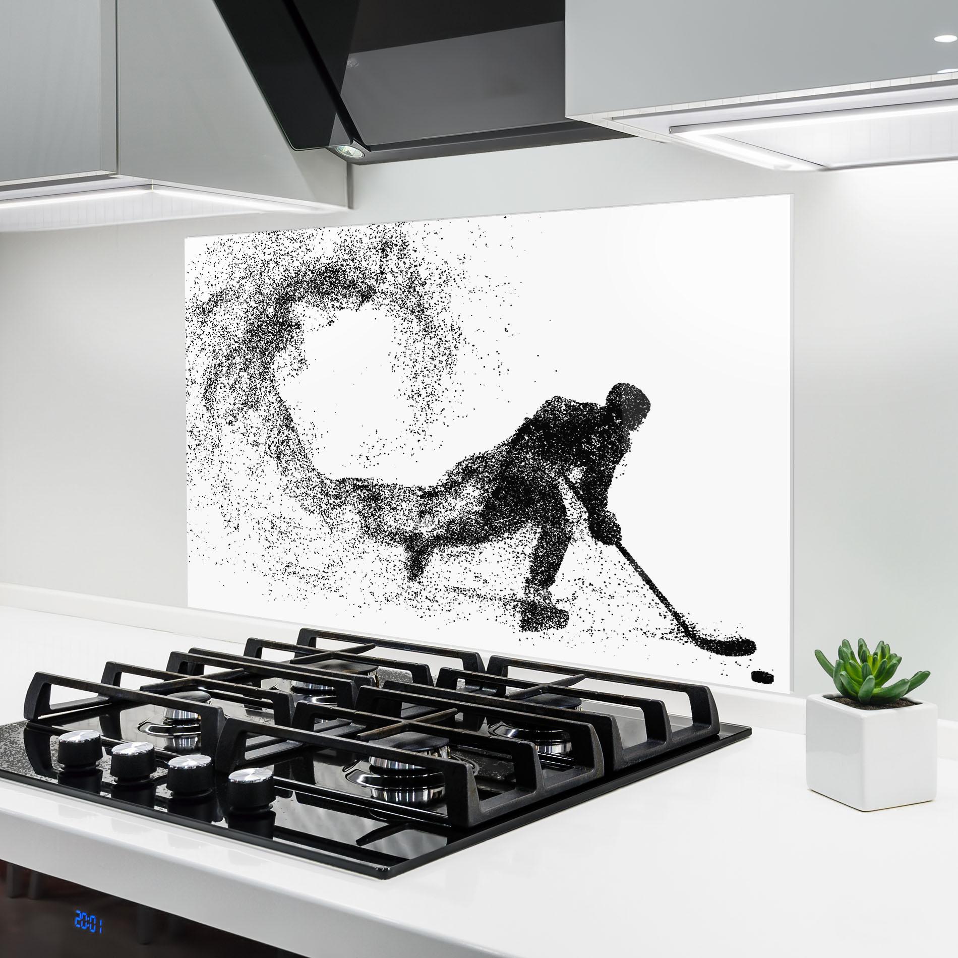 Konyhai üveg hátfal Playing Hockey mockup 6