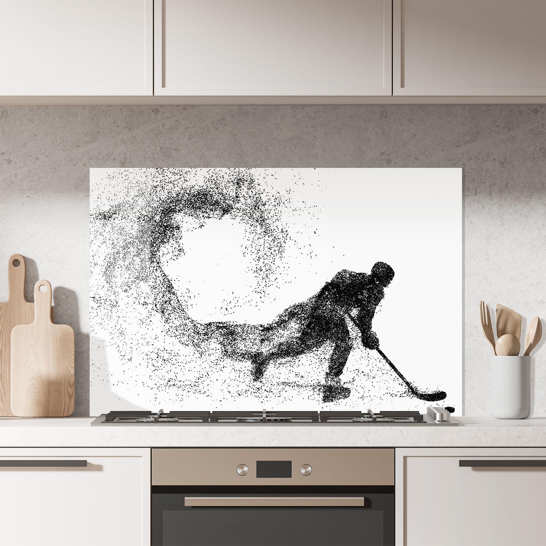 Konyhai üveg hátfal Playing Hockey mockup 7