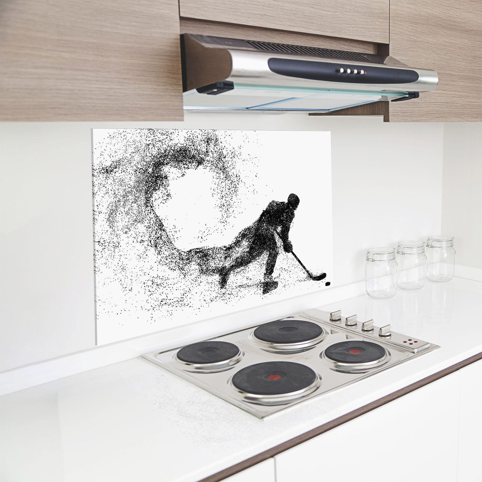 Konyhai üveg hátfal Playing Hockey mockup 8