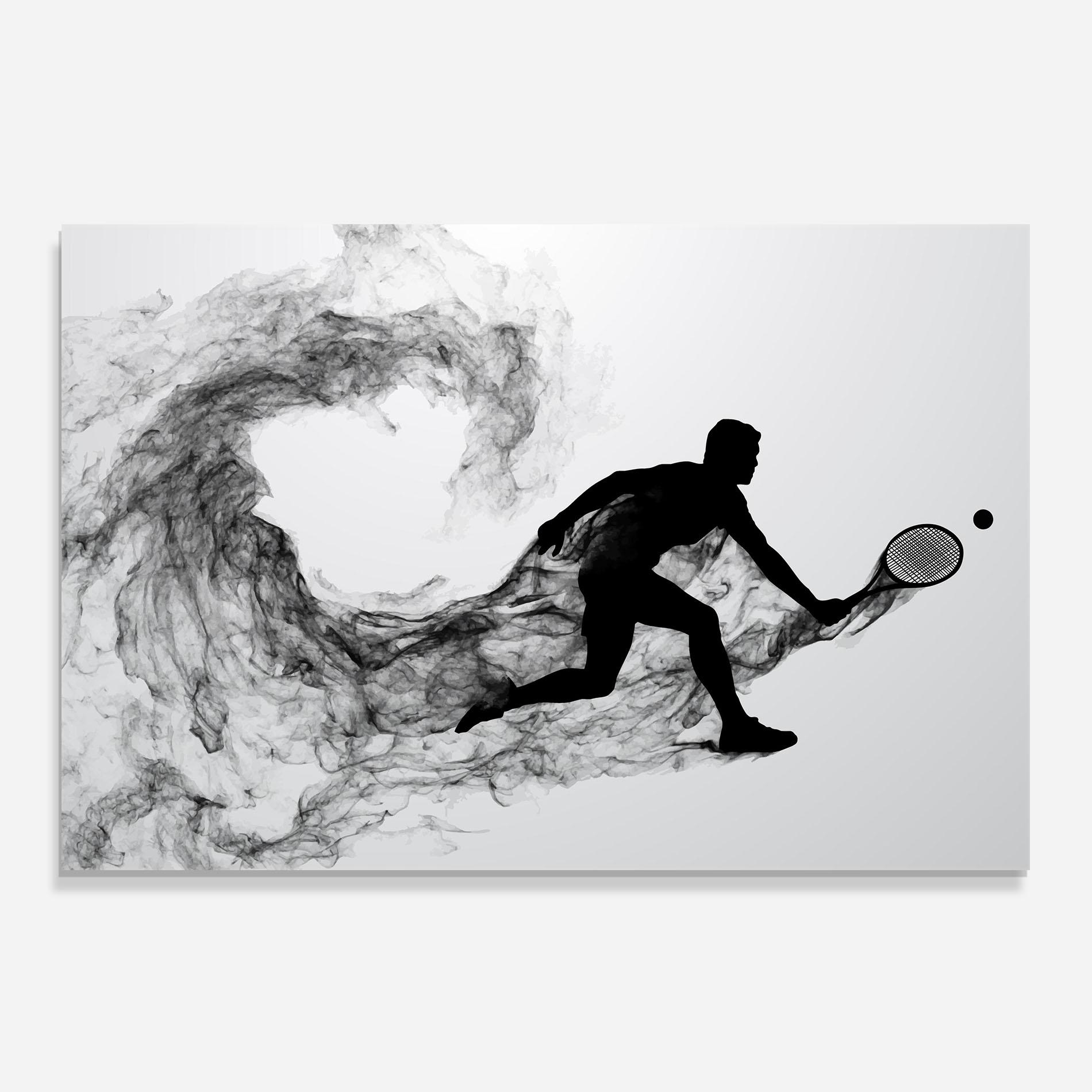 Konyhai üveg hátfal Black Smoke Tennis mockup 0
