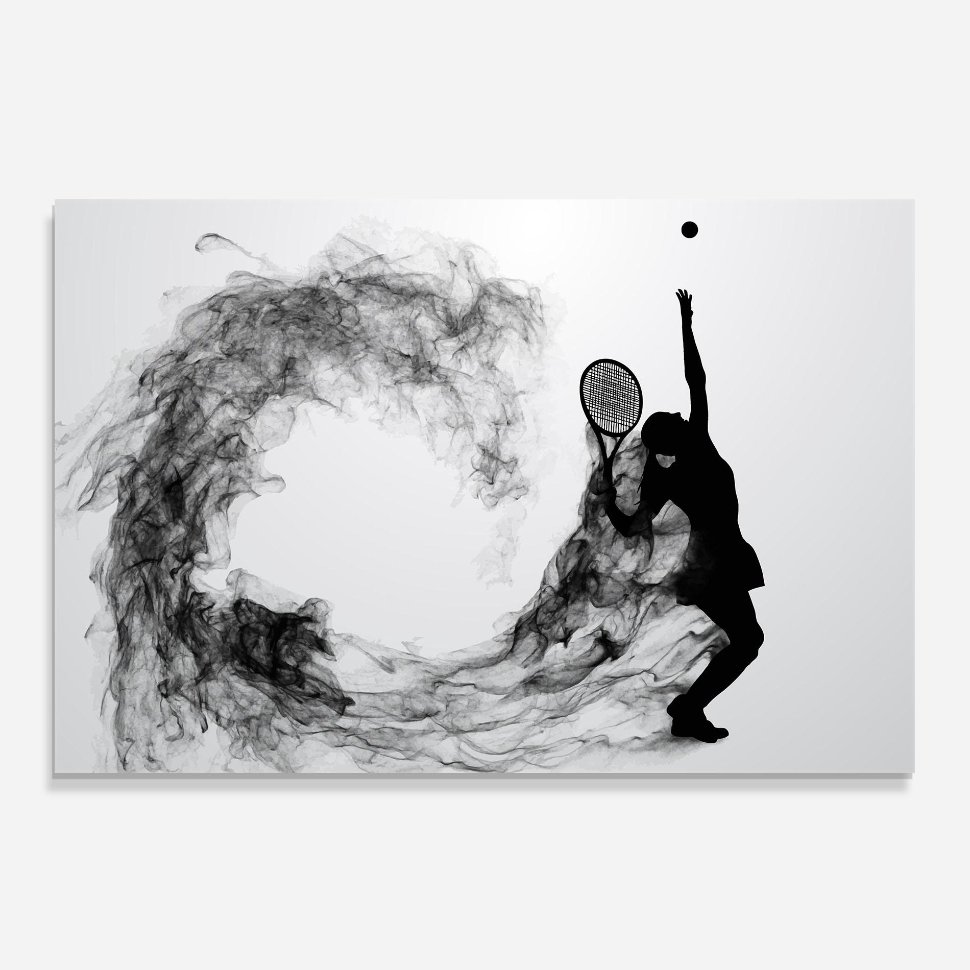 Konyhai üveg hátfal Black Tennis Smoke mockup 0